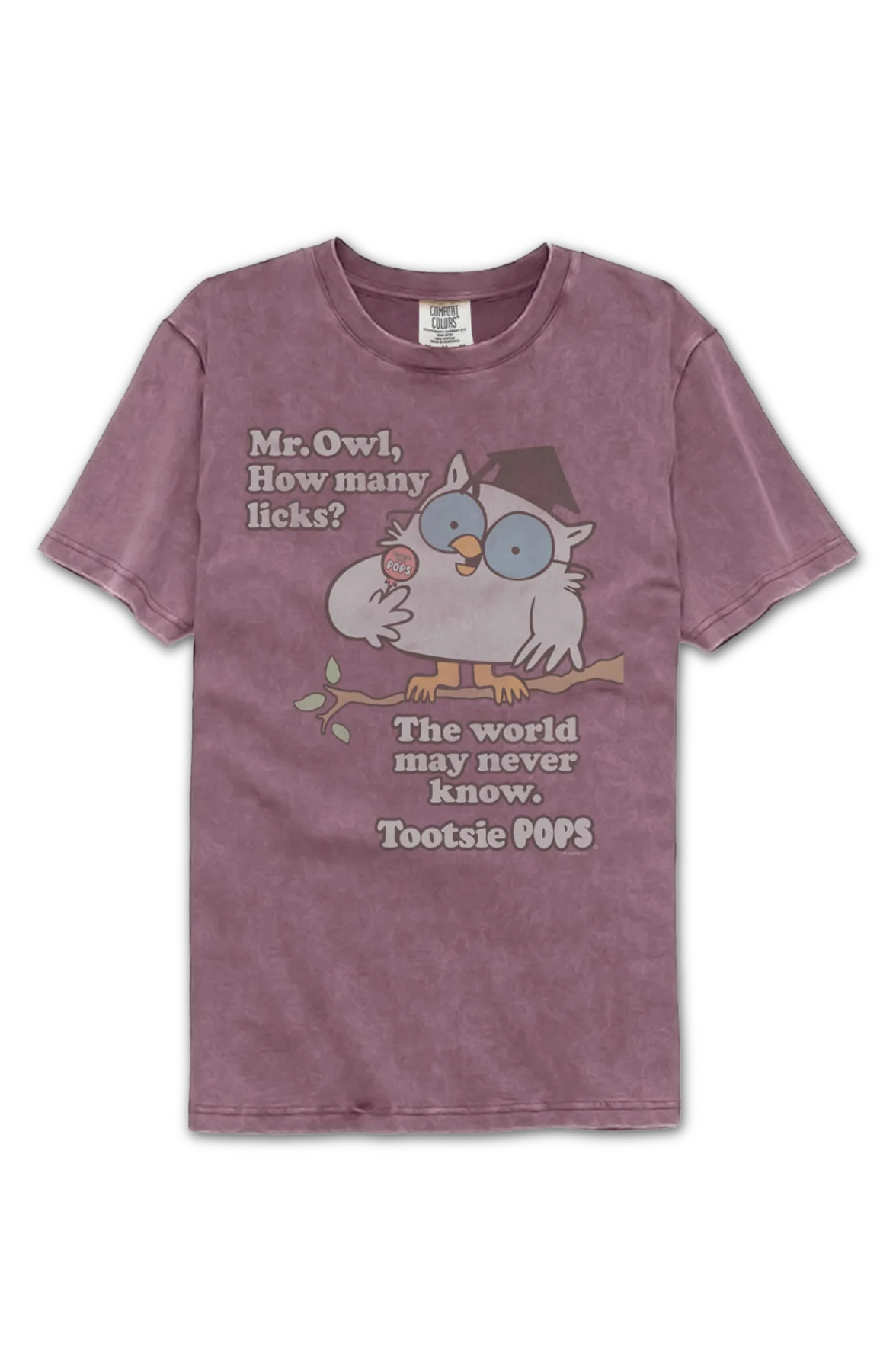 Mr. Owl How Many Licks Tootsie Pop Comfort Colors Brand T-Shirt - Image 2