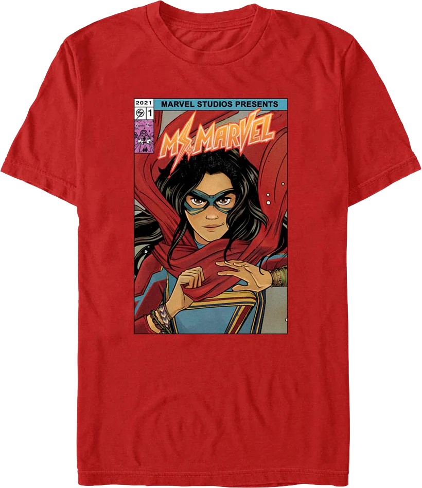 Ms. Marvel Comic Book Cover Marvel Comics T-Shirt