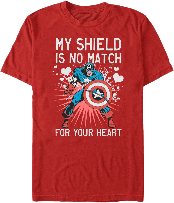 My Shield Is No Match For Your Heart Captain America T-Shirt