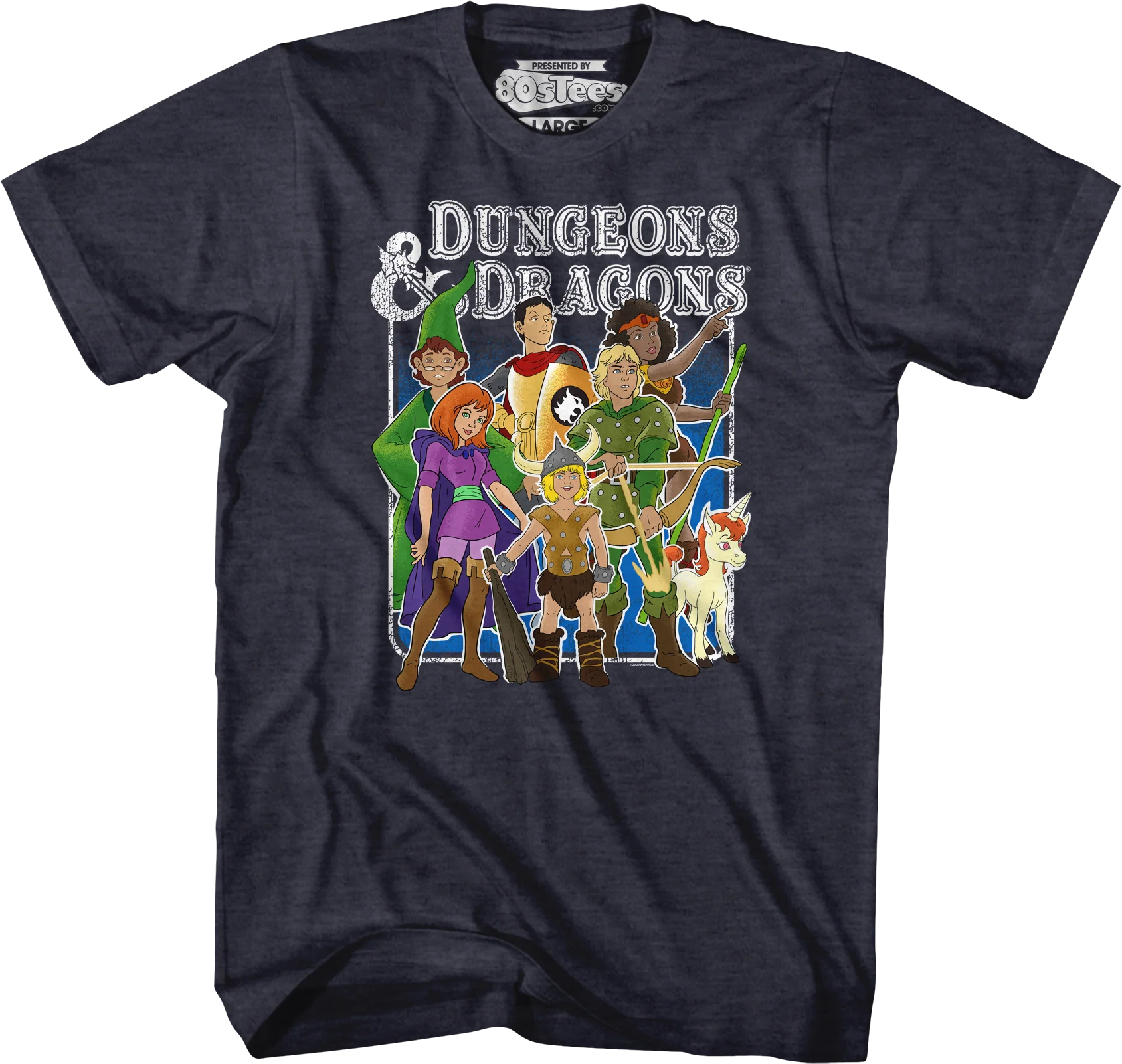 Navy Heather Animated Friends Dungeons & Dragons T-Shirt