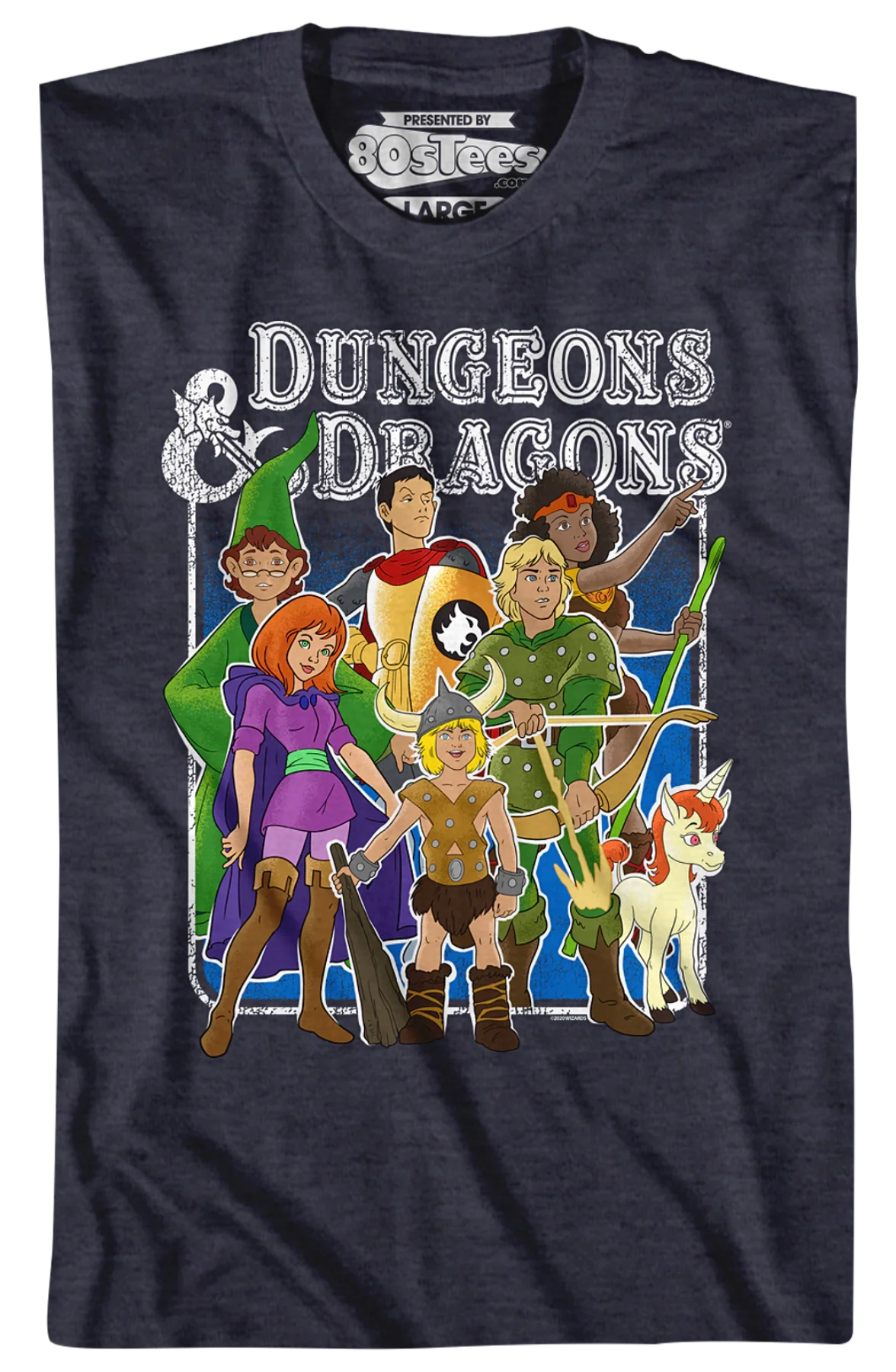 Navy Heather Animated Friends Dungeons & Dragons T-Shirt - Image 2