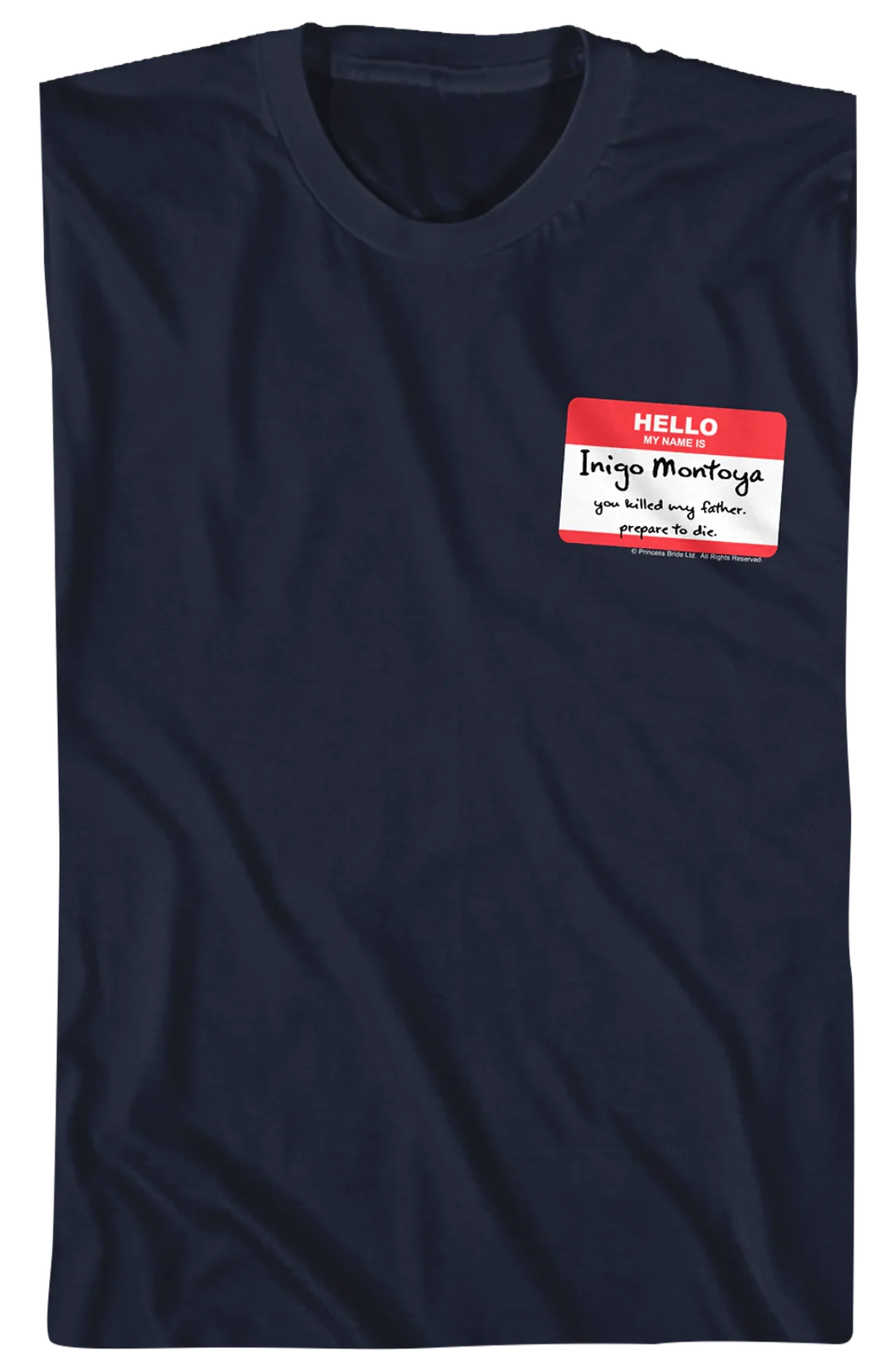 Navy Hello My Name Is Inigo Montoya Princess Bride T-Shirt - Image 2