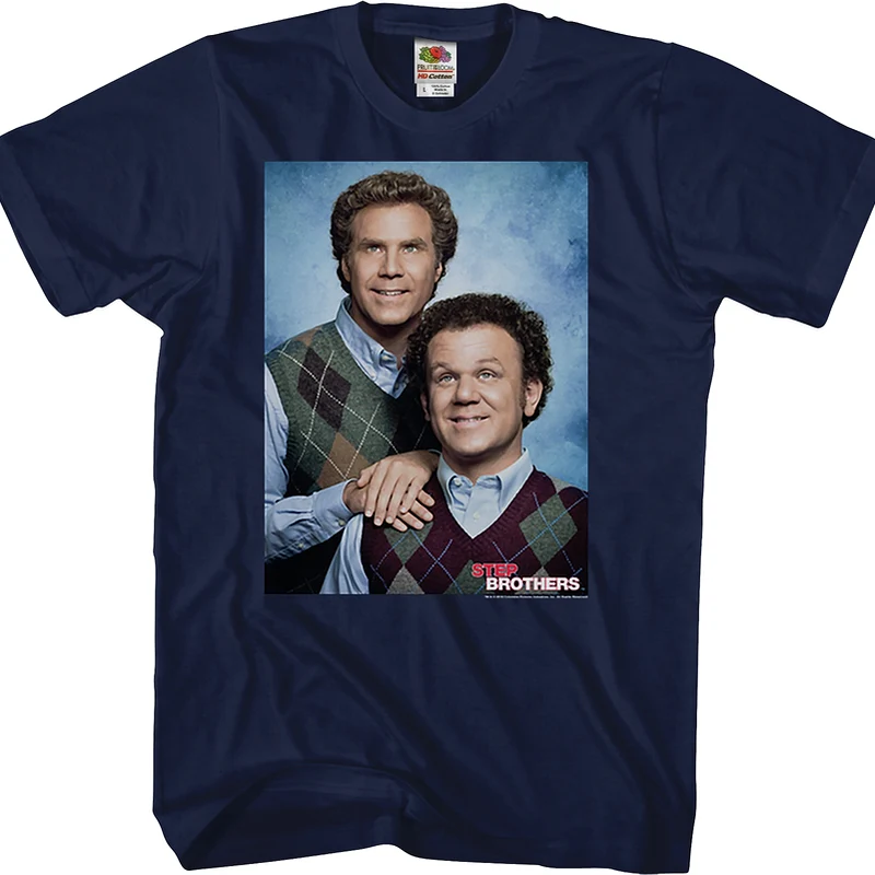 Navy Portrait Step Brothers T-Shirt