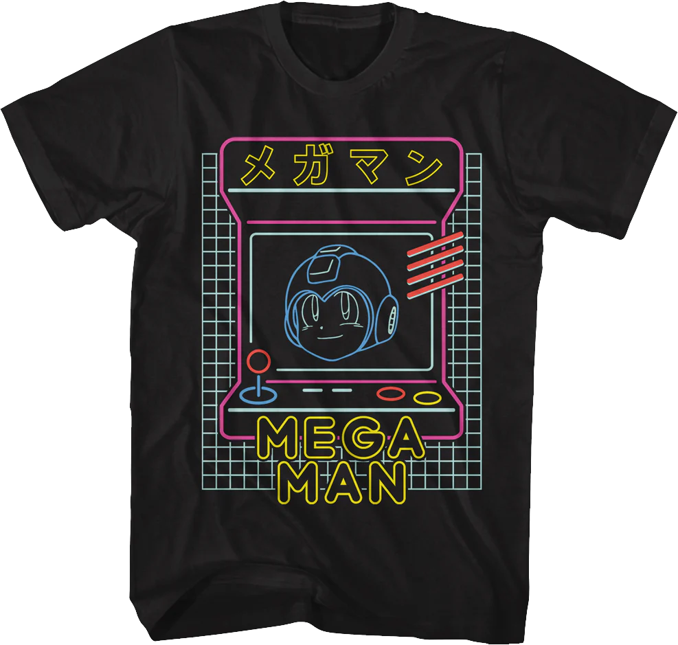 Neon Arcade Game Mega Man T-Shirt