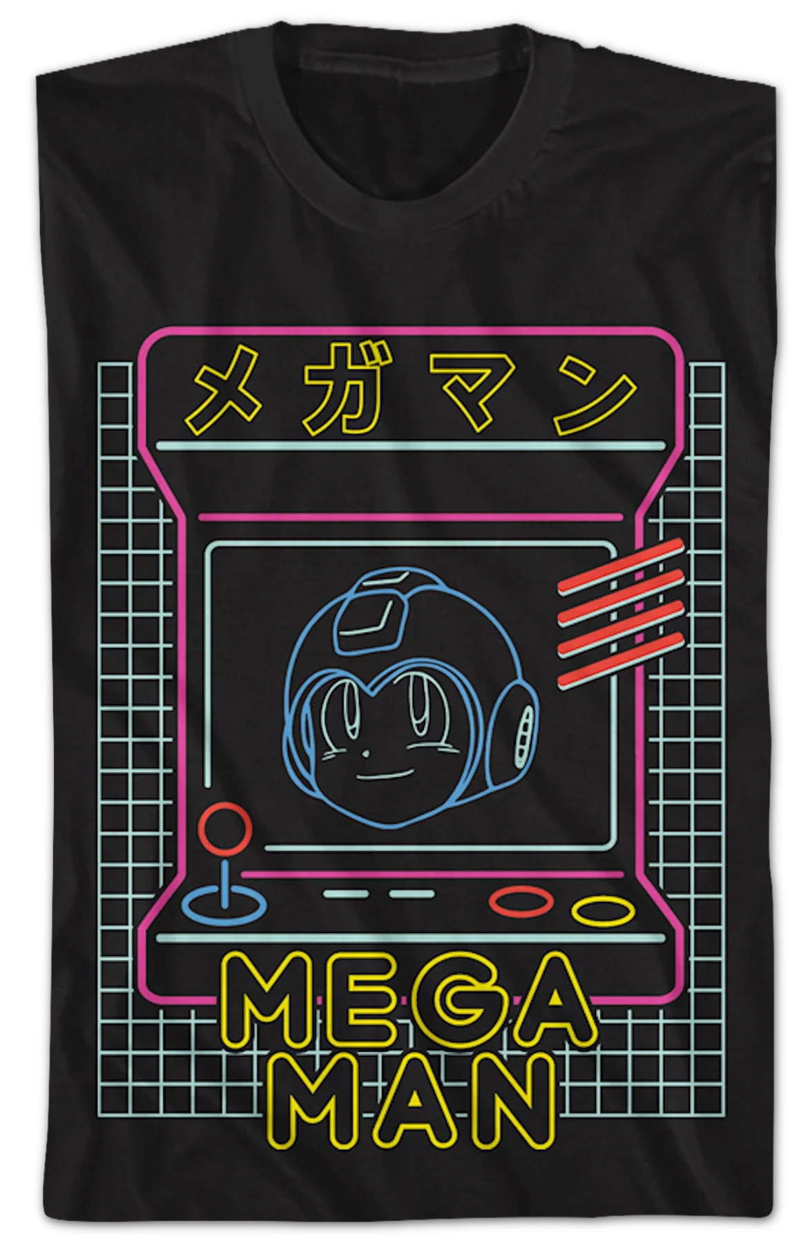Neon Arcade Game Mega Man T-Shirt - Image 2
