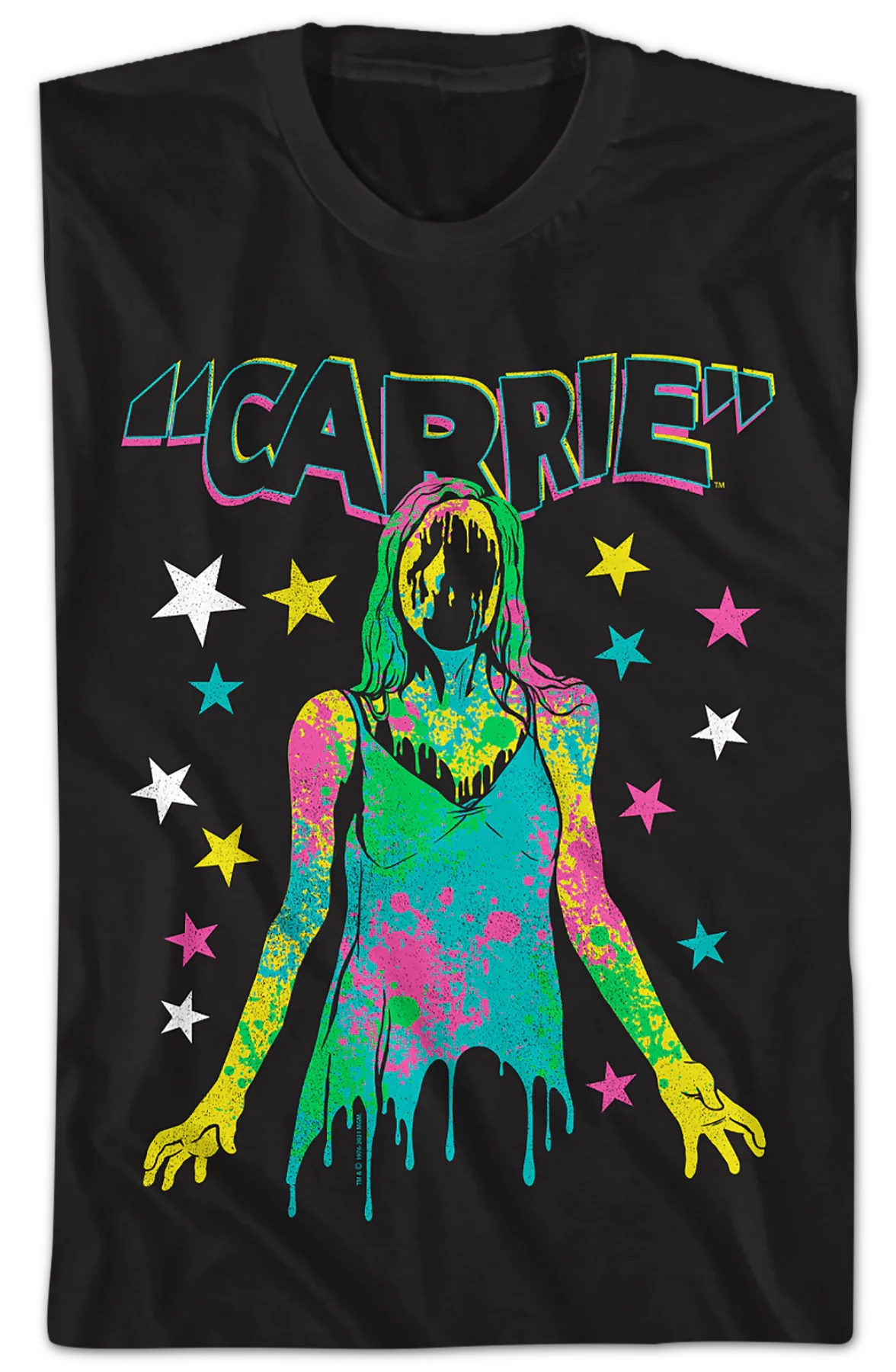 Neon Blood Splattered Prom Queen Carrie T-Shirt - Image 2
