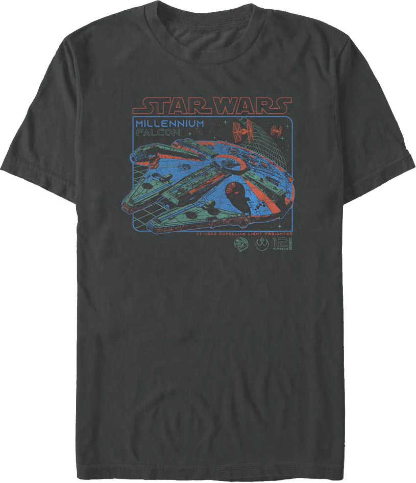 Neon Chase Millennium Falcon Star Wars T-Shirt