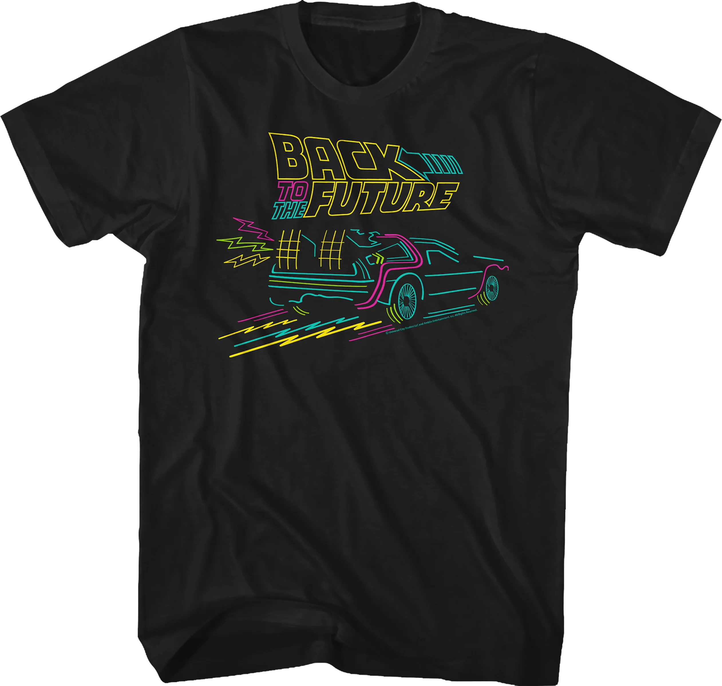Neon DeLorean Back To The Future T-Shirt