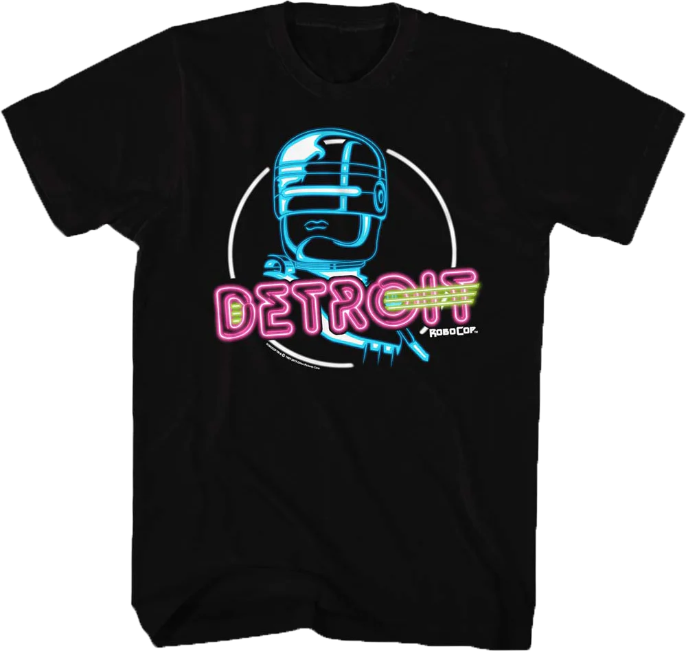 Neon Detroit Robocop T-Shirt