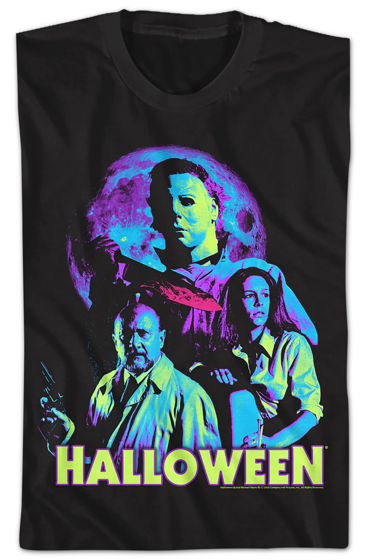 Neon Full Moon Halloween T-Shirt - Image 2