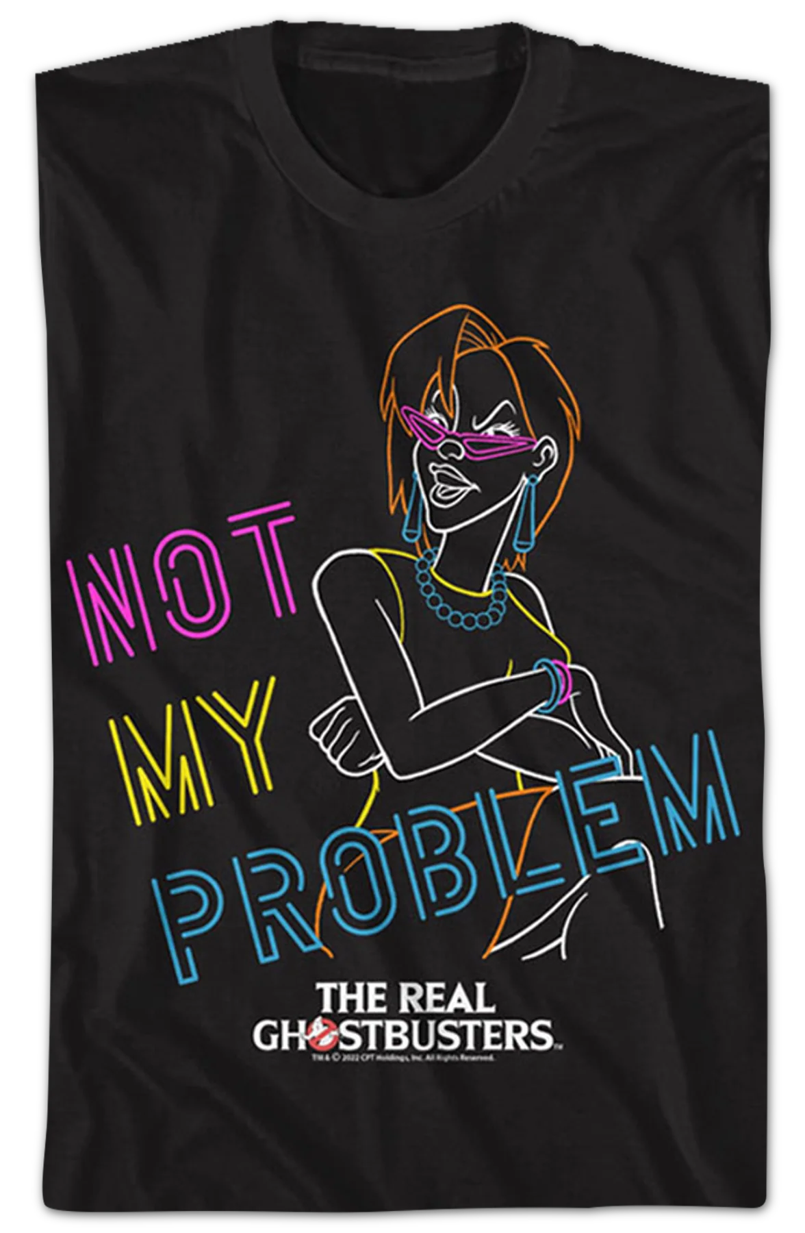 Neon Janine Not My Problem Real Ghostbusters T-Shirt - Image 2