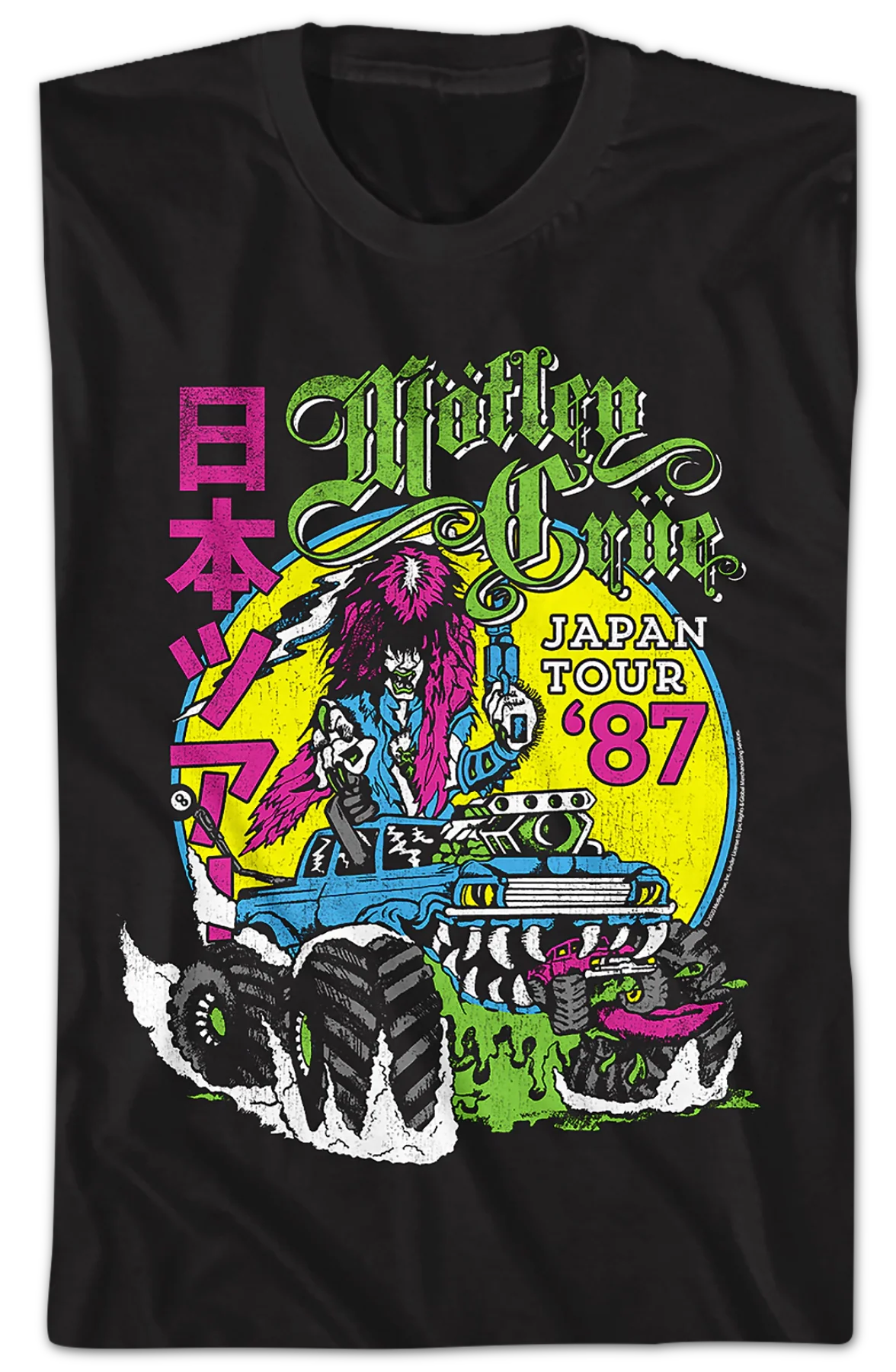 Neon Japan Tour '87 Motley Crue T-Shirt - Image 2