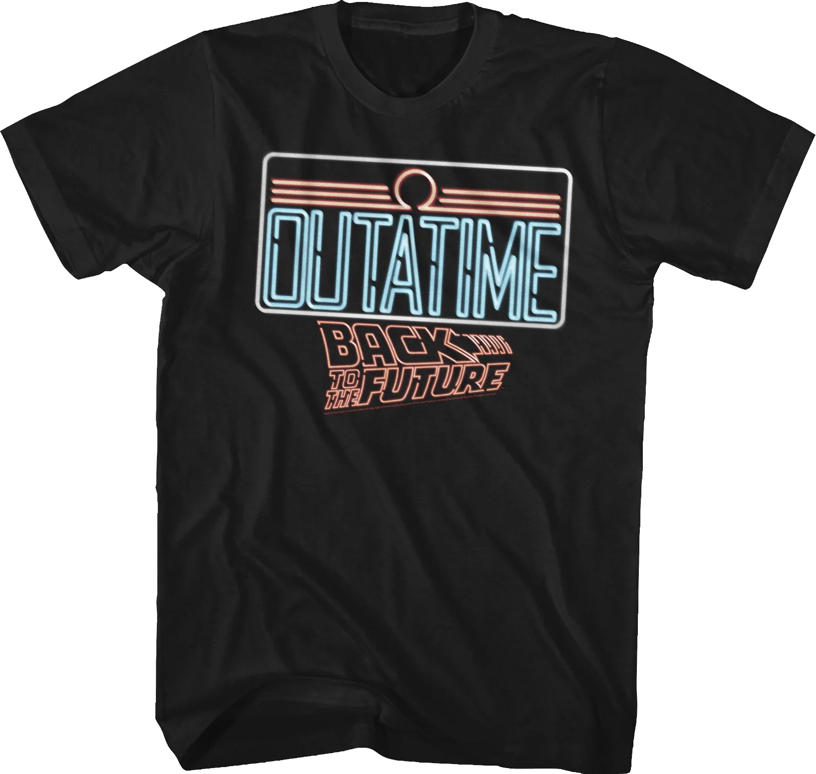 Neon License Plate Back To The Future T-Shirt