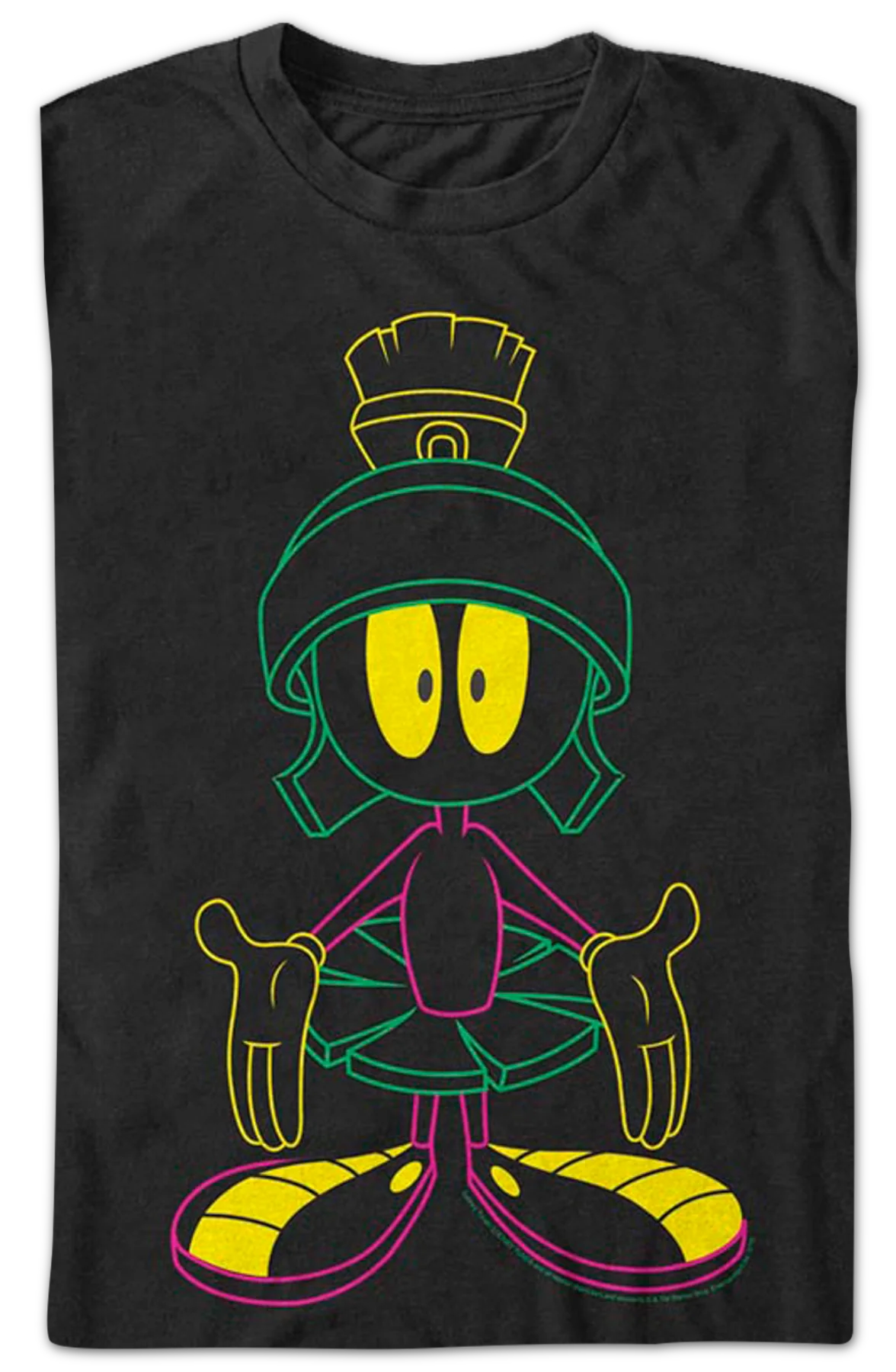 Neon Marvin The Martian Looney Tunes T-Shirt - Image 2
