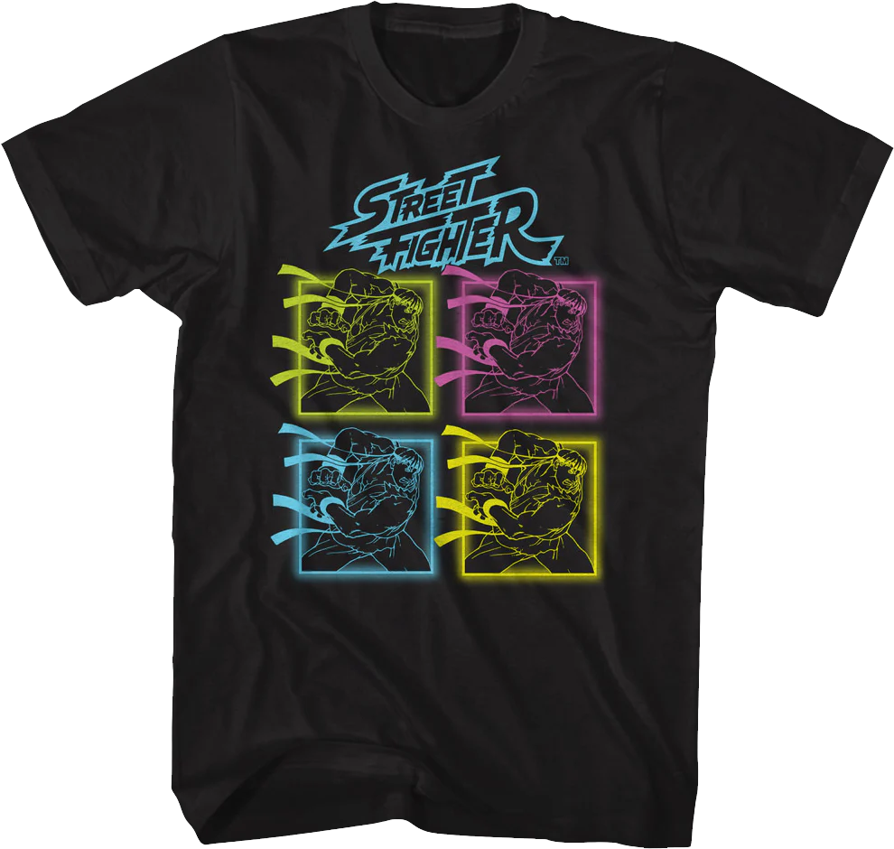 Neon Ryu Hadoken Street Fighter T-Shirt
