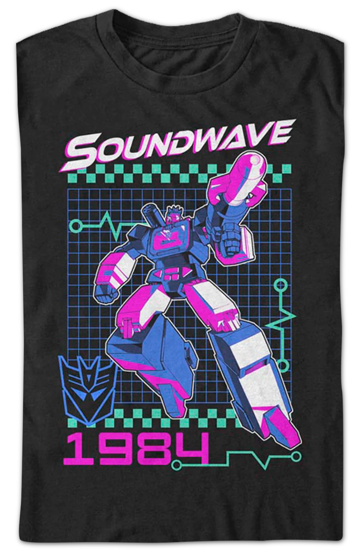 Neon Soundwave Transformers T-Shirt - Image 2