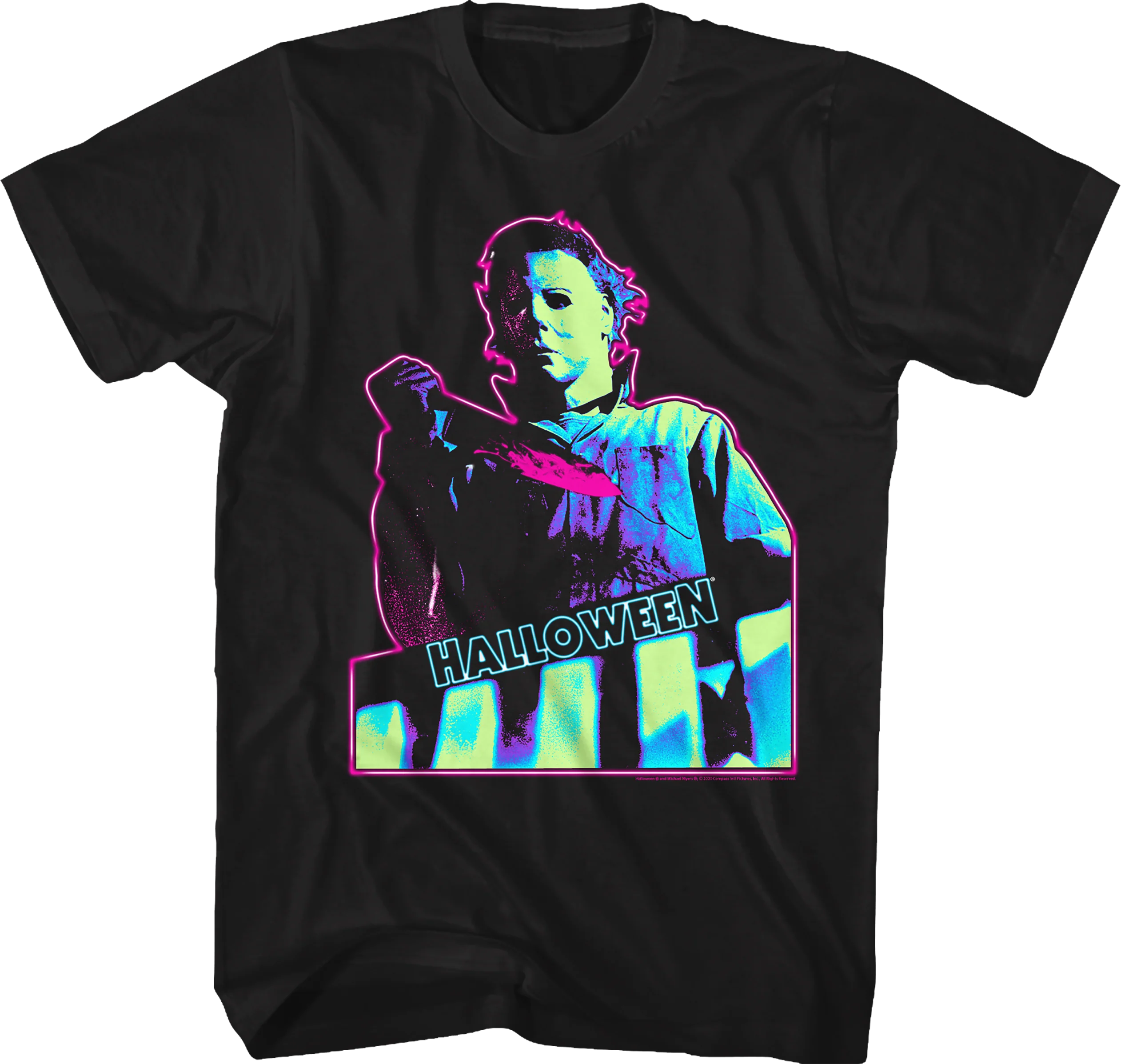 Neon The Shape Michael Myers Halloween T-Shirt