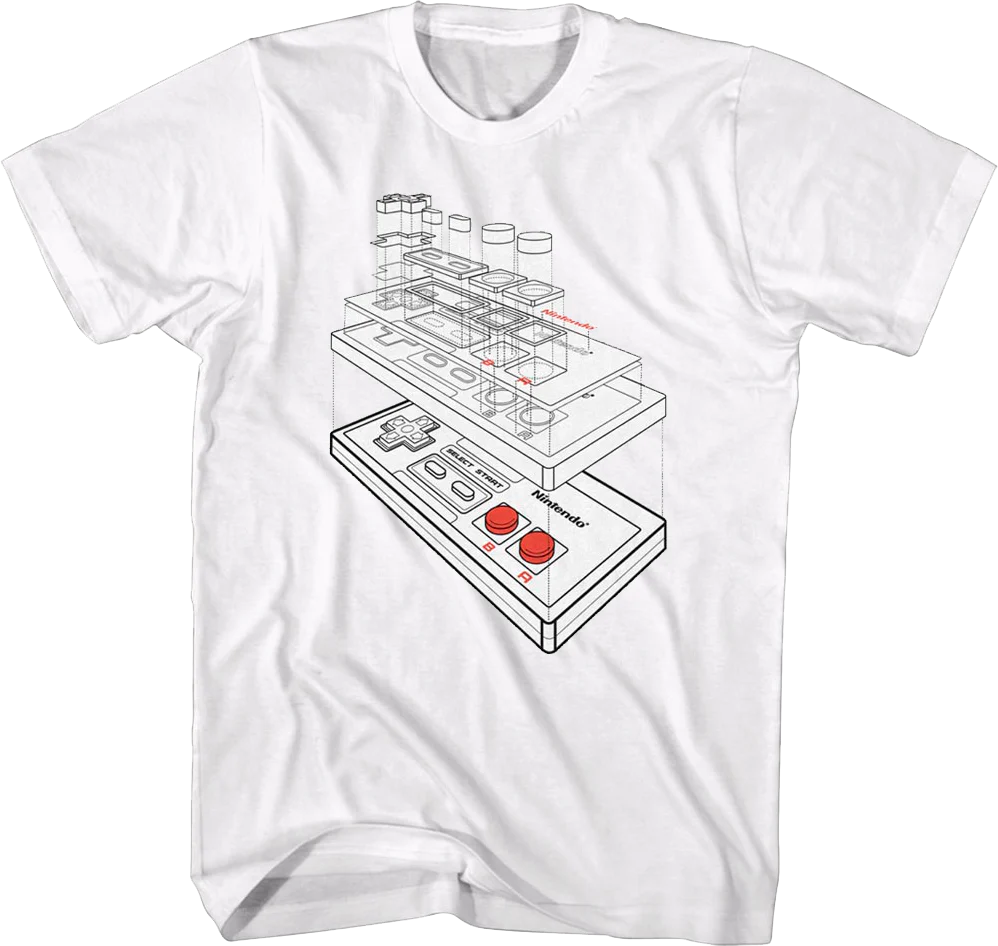 NES Controller Schematic Nintendo T-Shirt