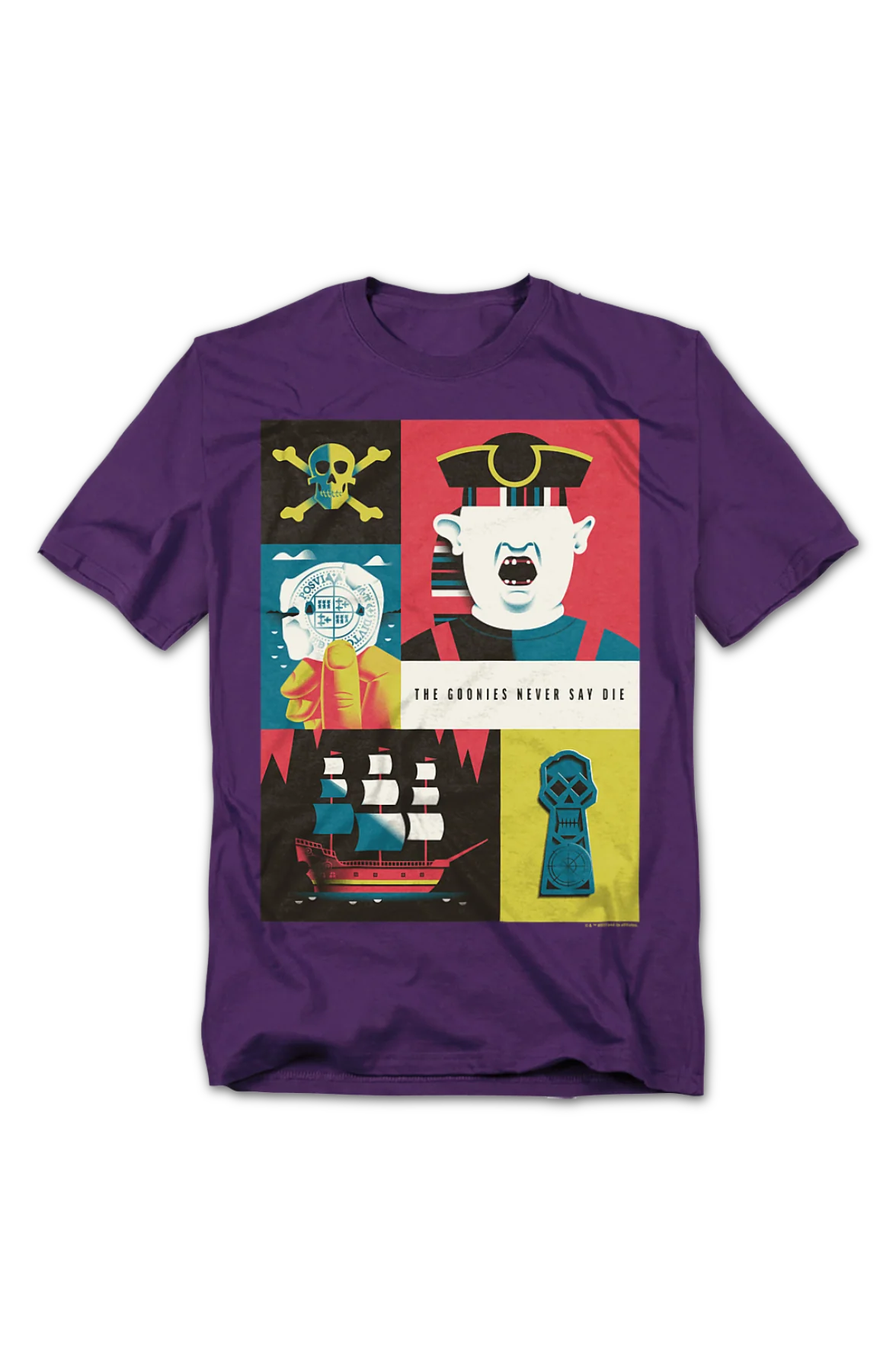 Never Say Die Collage Goonies T-Shirt - Image 2