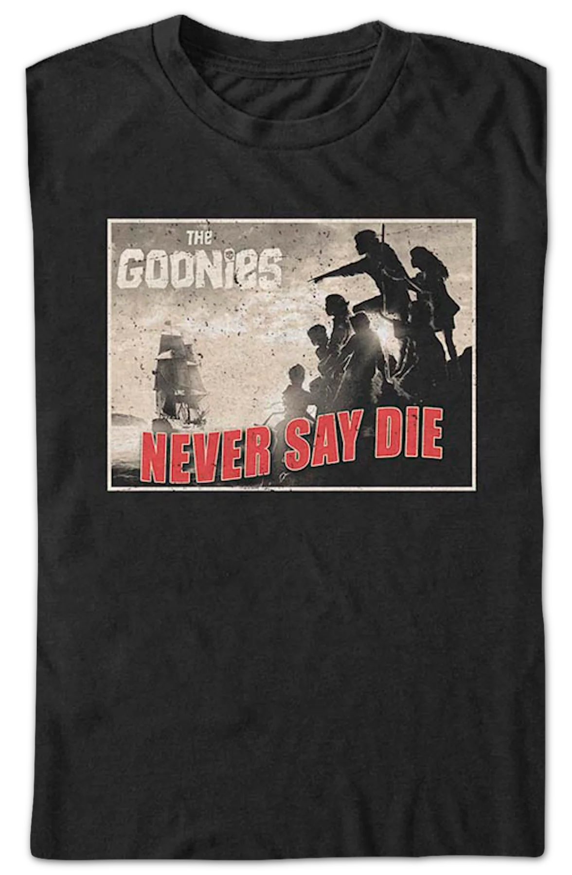 Never Say Die Postcard Goonies T-Shirt - Image 2
