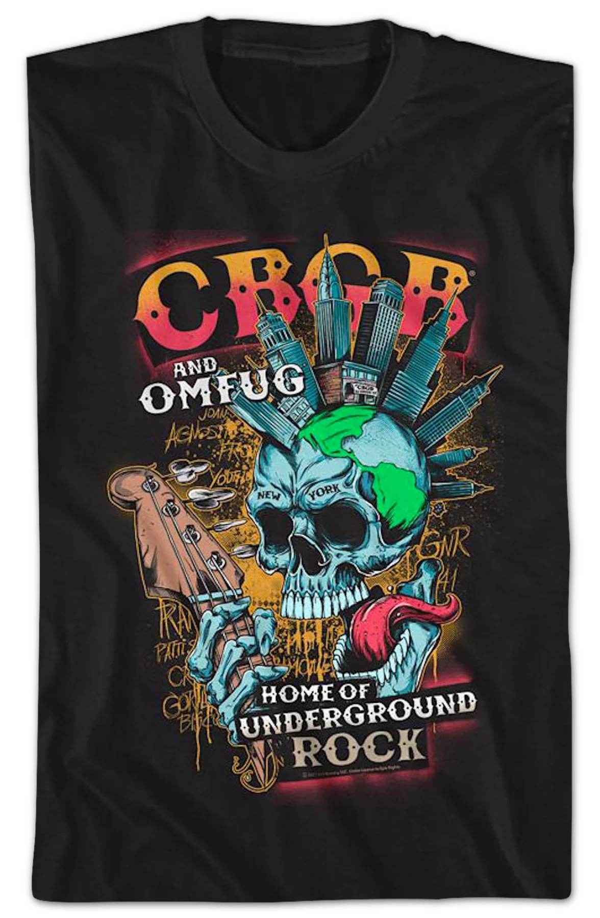 New York Skull CBGB T-Shirt - Image 2
