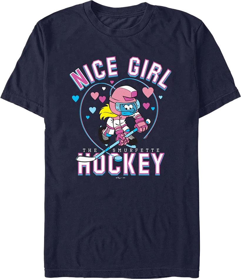 Nice Girl Hockey Smurfs T-Shirt