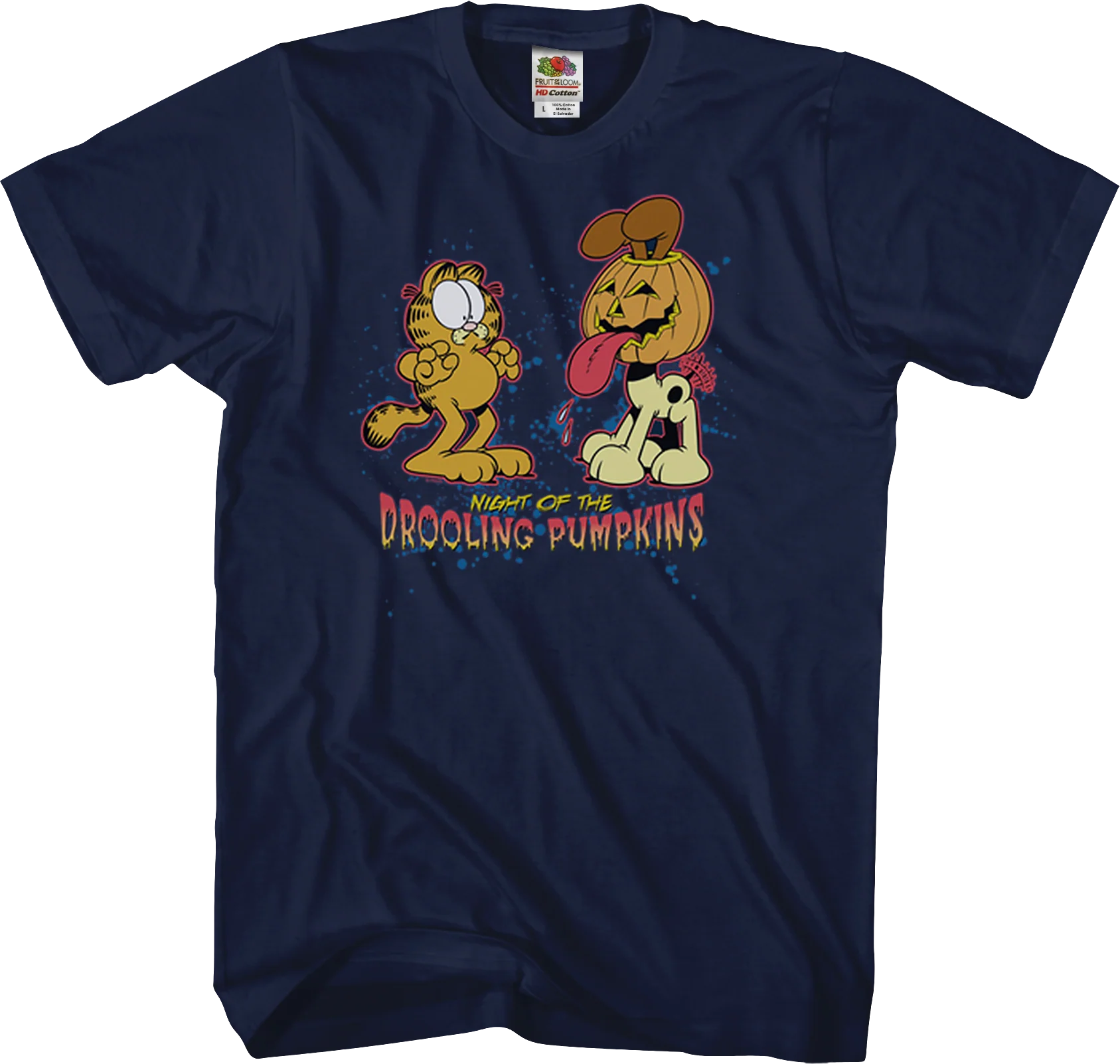 Night Of The Drooling Pumpkins Garfield T-Shirt