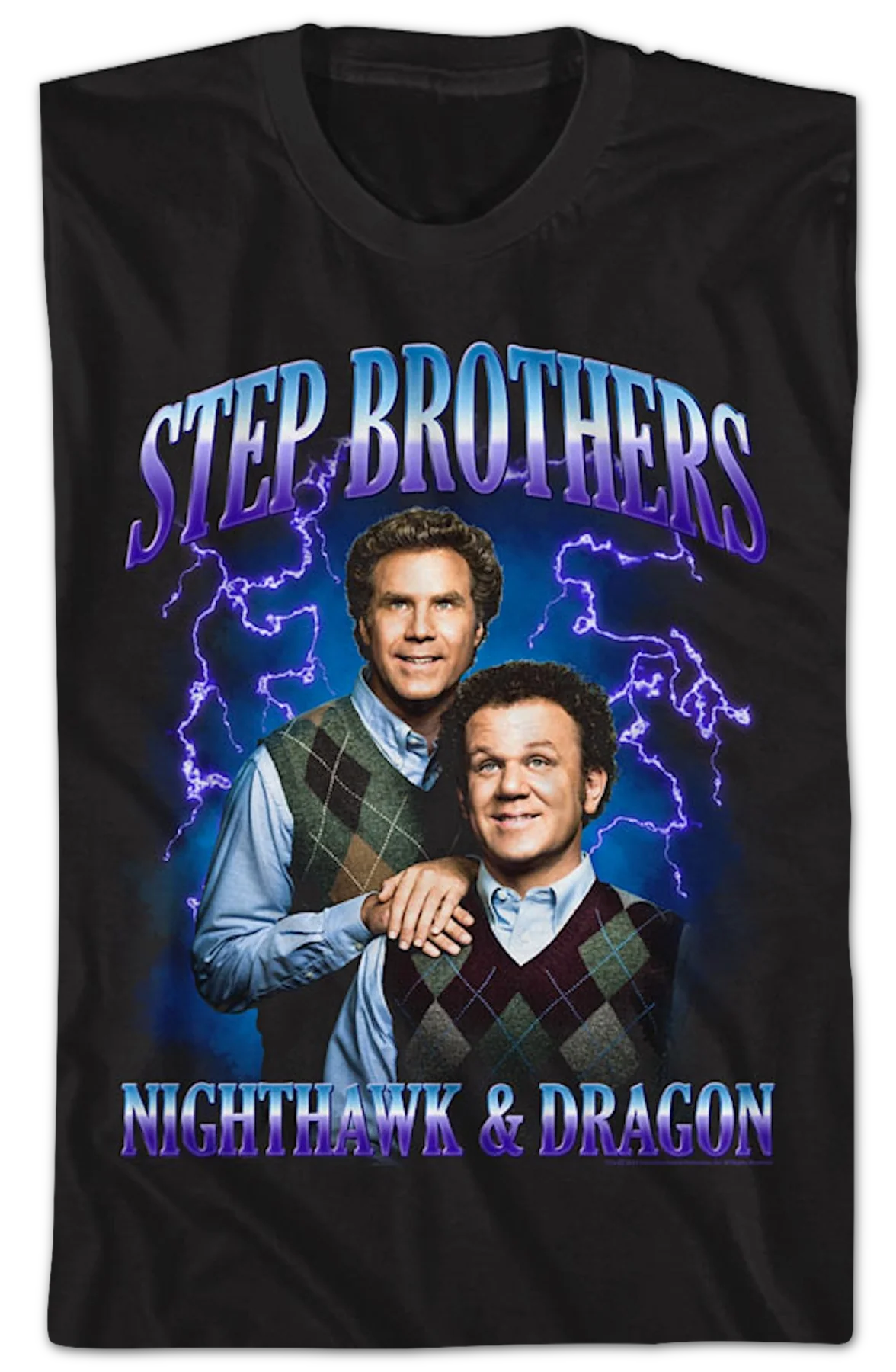 Nighthawk & Dragon Lightning Photo Step Brothers T-Shirt - Image 2