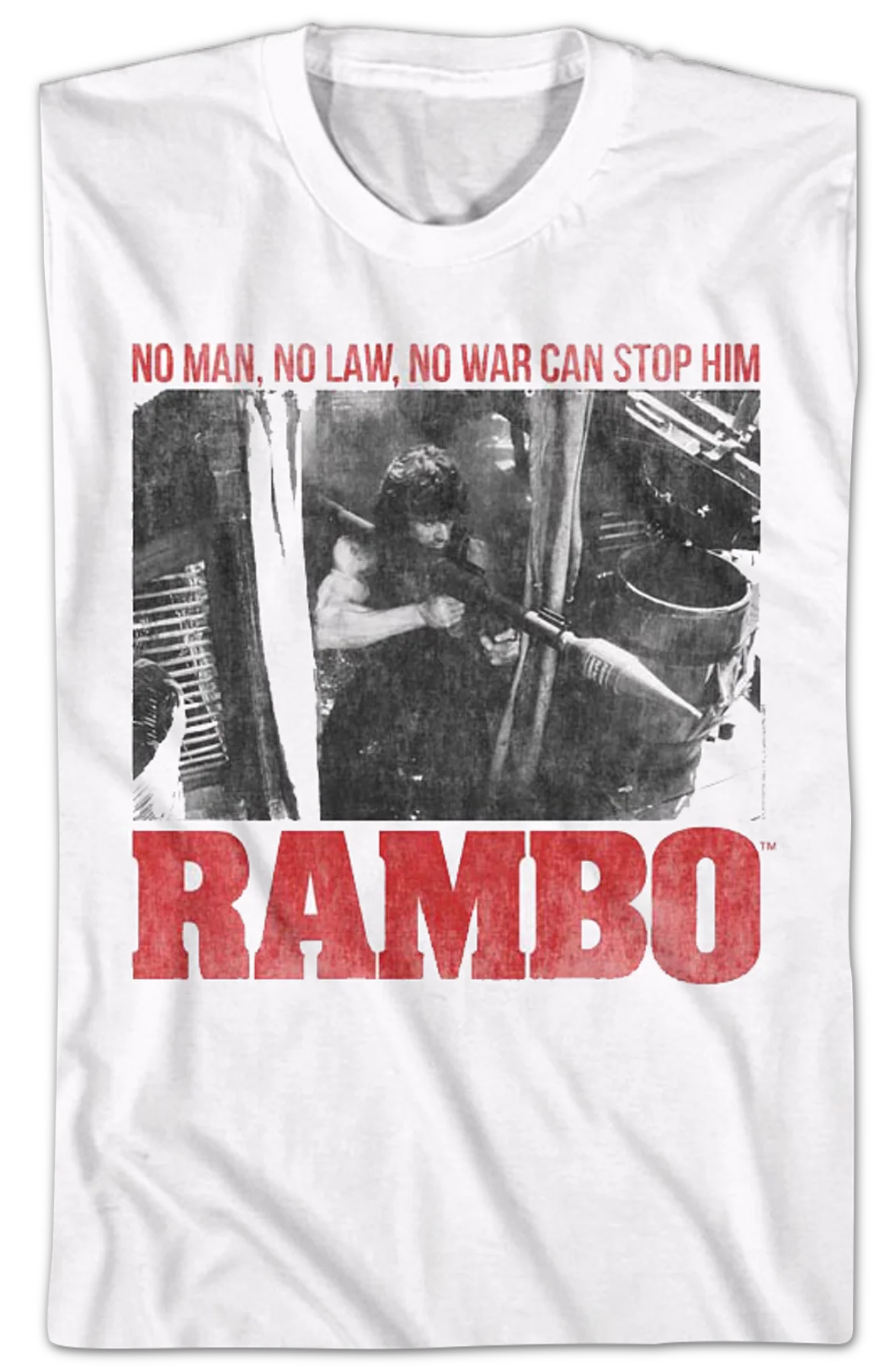 No Man No Law No War Can Stop Him Rambo T-Shirt - Image 2