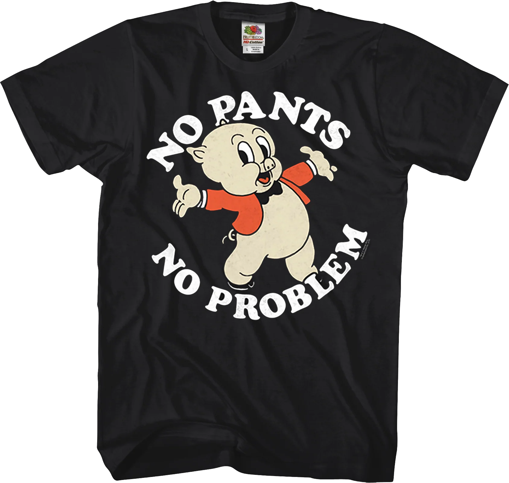 No Pants No Problem Porky Pig Looney Tunes T-Shirt