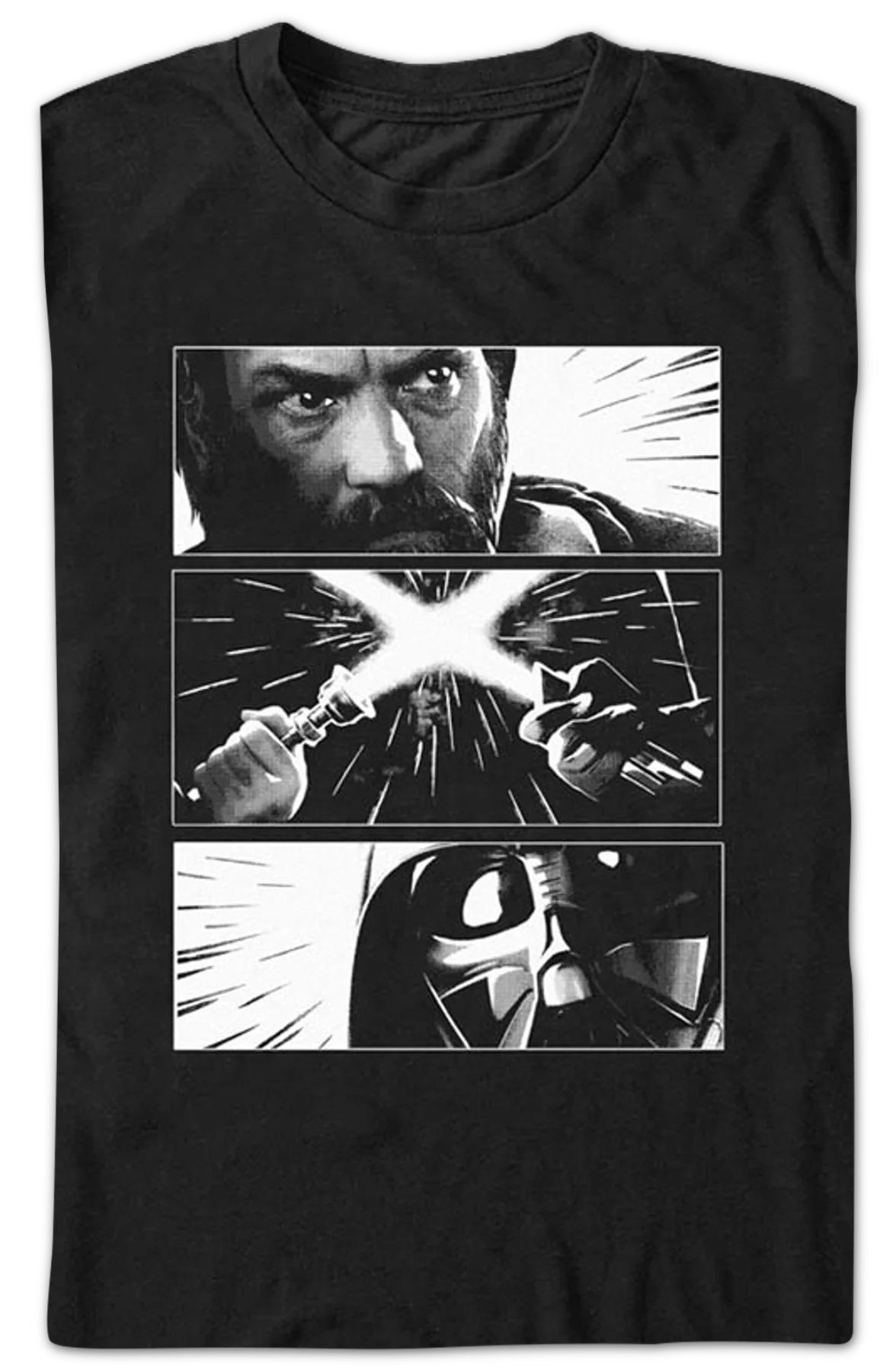 Obi-Wan Kenobi and Darth Vader Panels Star Wars T-Shirt - Image 2