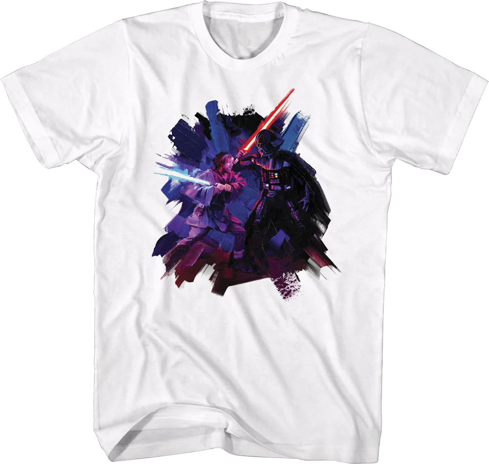 Obi-Wan Kenobi vs Darth Vader Painting Star Wars T-Shirt