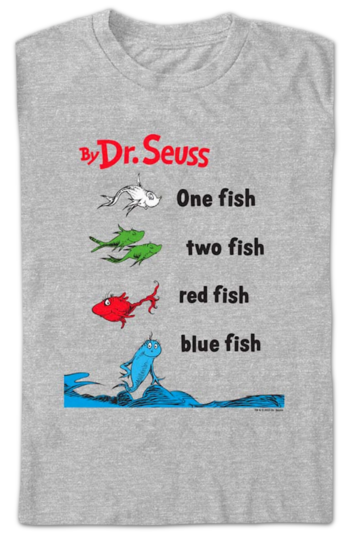 One Fish, Two Fish, Red Fish, Blue Fish Dr. Seuss T-Shirt - Image 2