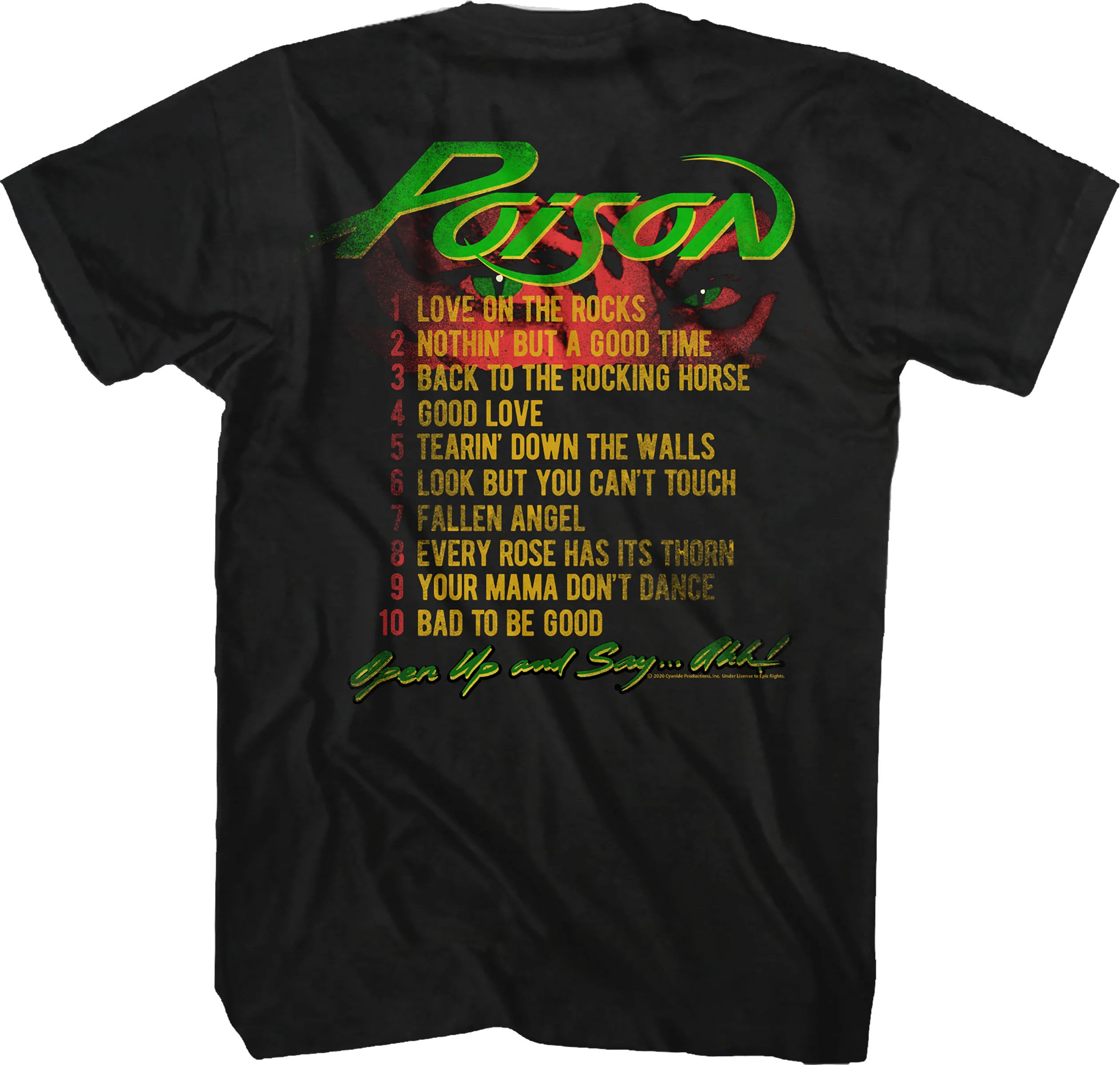 Open Up And Say Ahh Track List Poison T-Shirt - Image 3