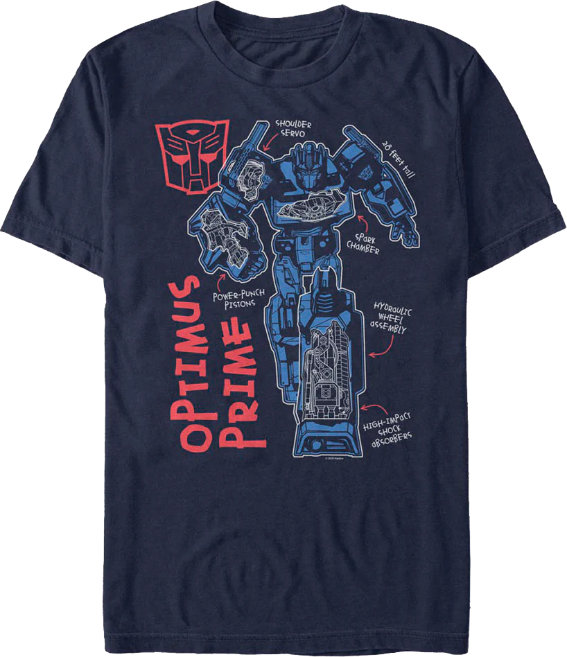 Optimus Prime Autobot Attributes Transformers T-Shirt