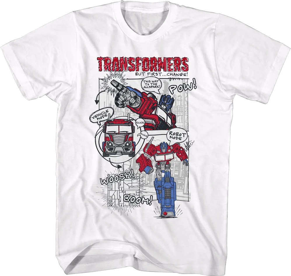 Optimus Prime Comic Book Artwork Transformers T-Shirt