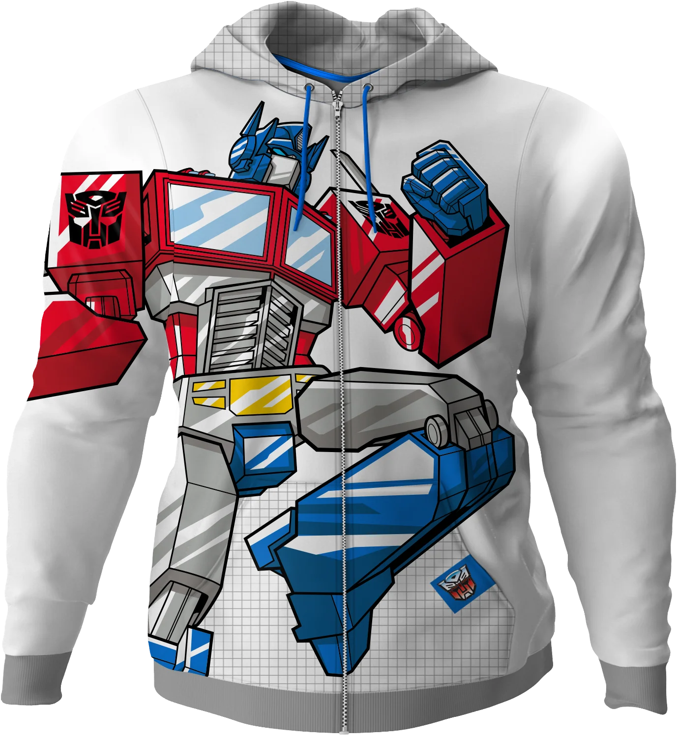 Optimus Prime Transformers Premium Zippered Hoodie
