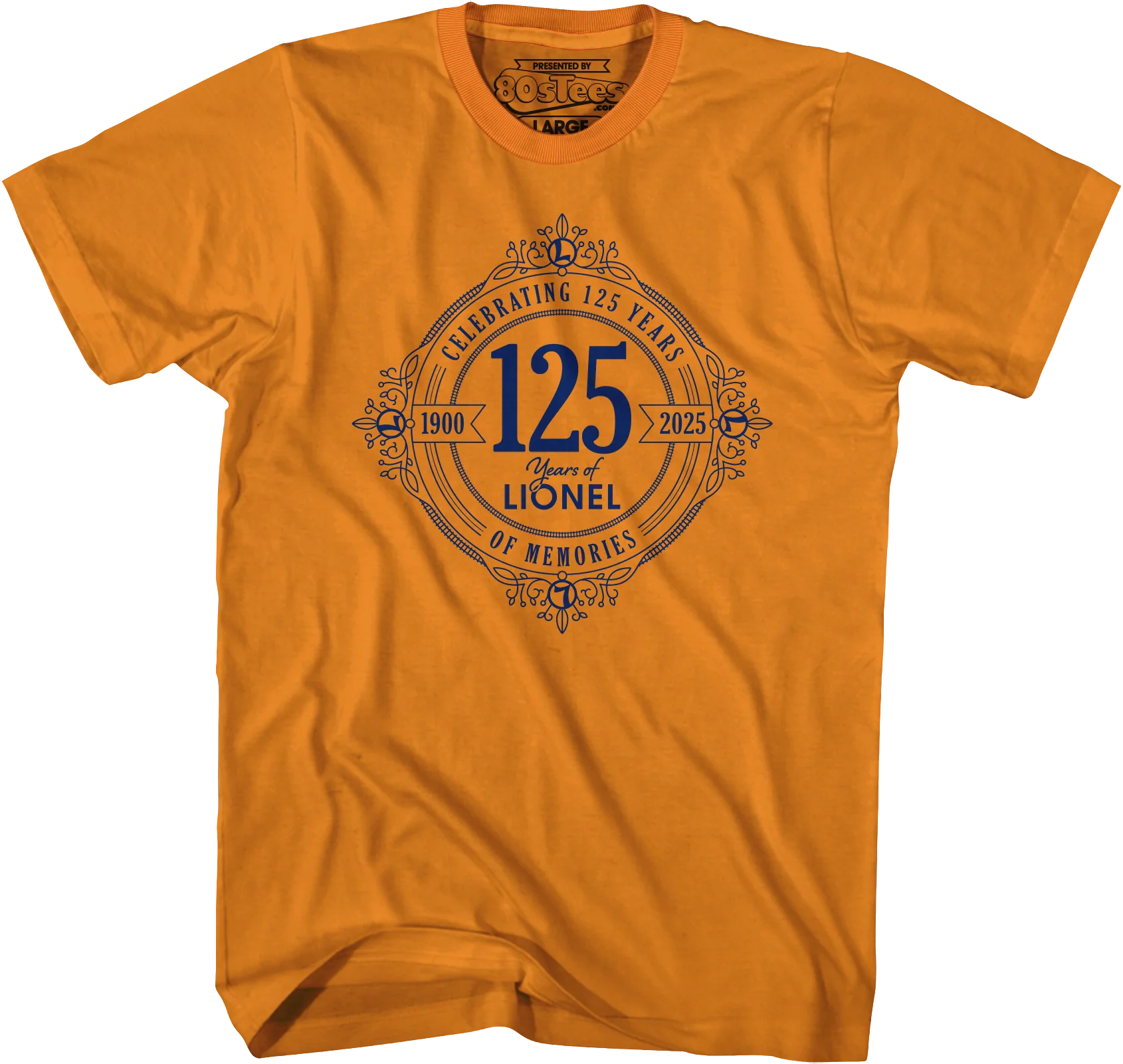 Orange Celebrating 125 Years Of Memories Lionel Trains T-Shirt