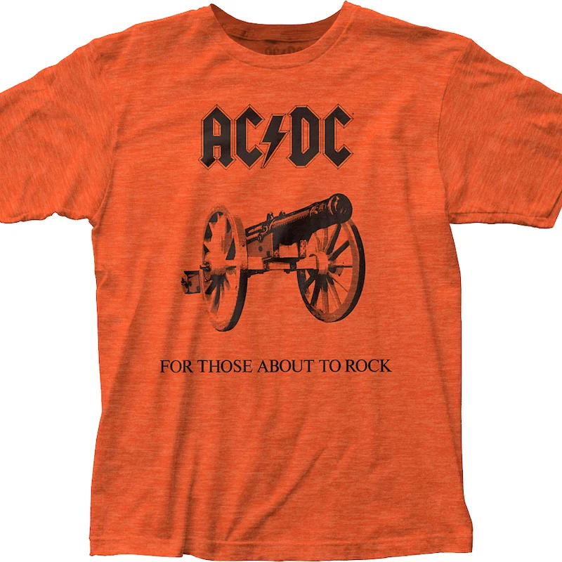 Orange For Those About To Rock Cannon ACDC Shirt