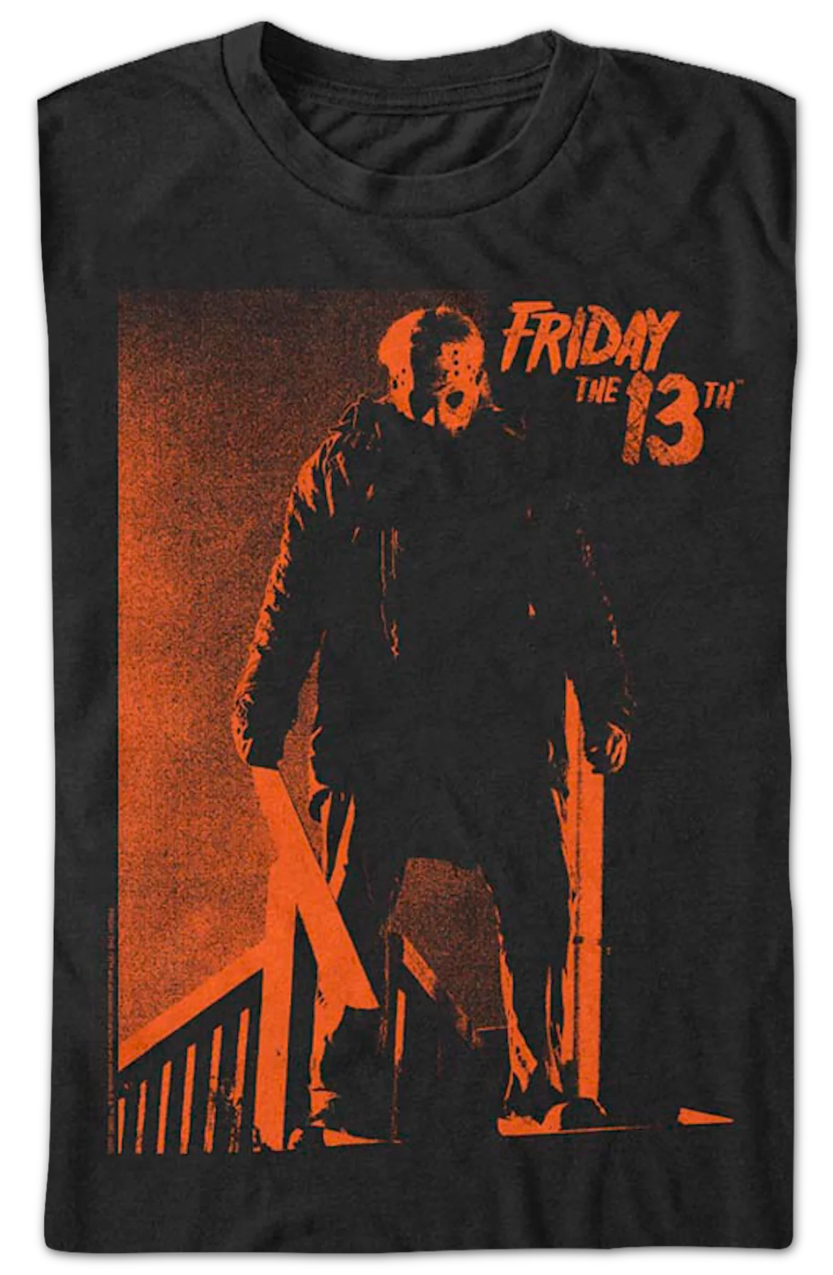 Orange Jason Voorhees Photo Friday The 13th T-Shirt - Image 2
