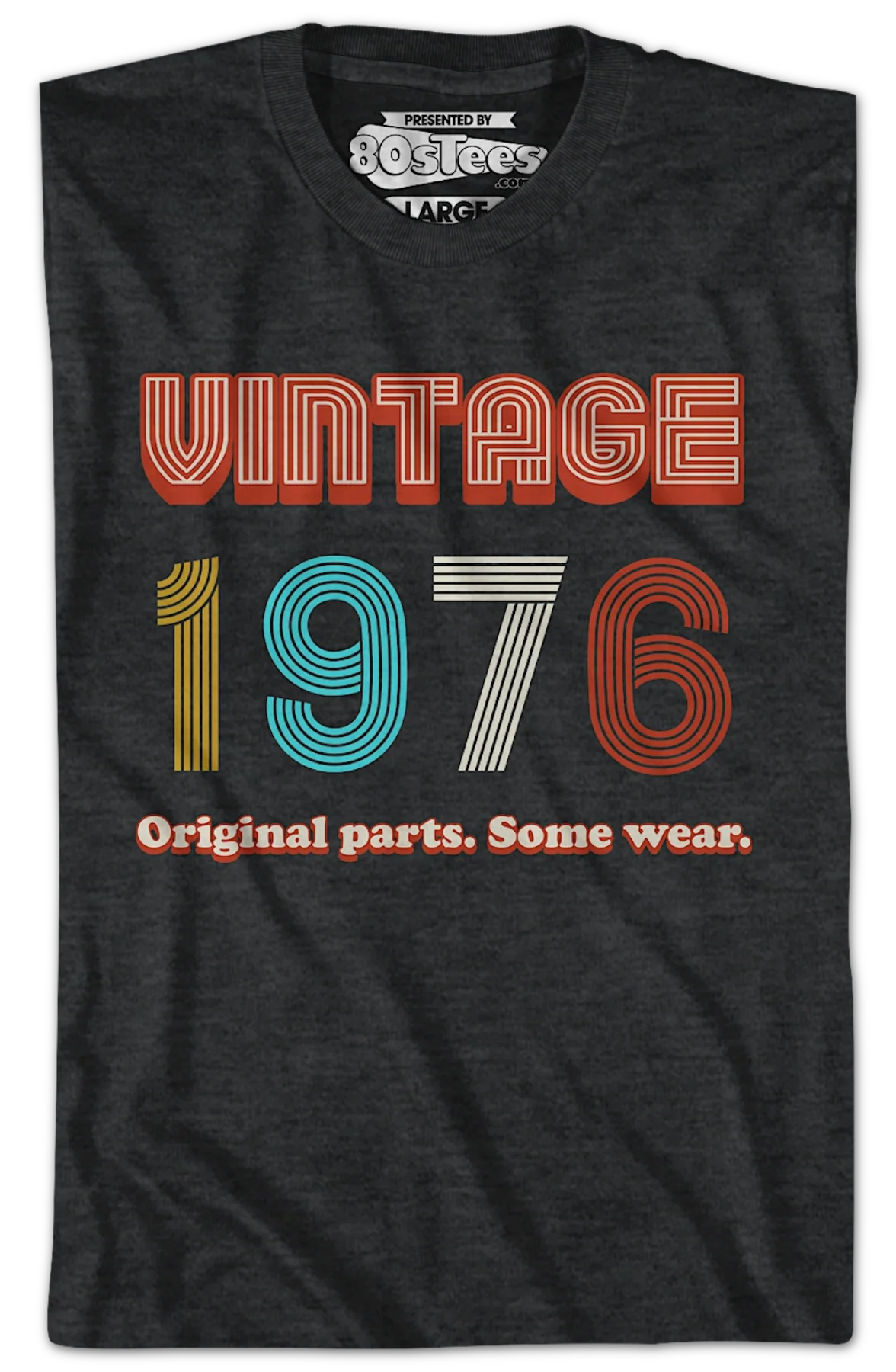 Original Parts Some Wear Vintage 1976 T-Shirt - Image 2