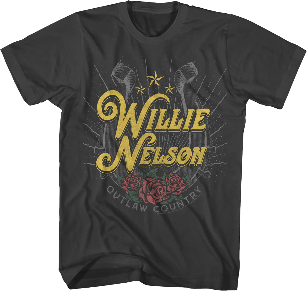 Outlaw Country Horseshoe Willie Nelson T-Shirt