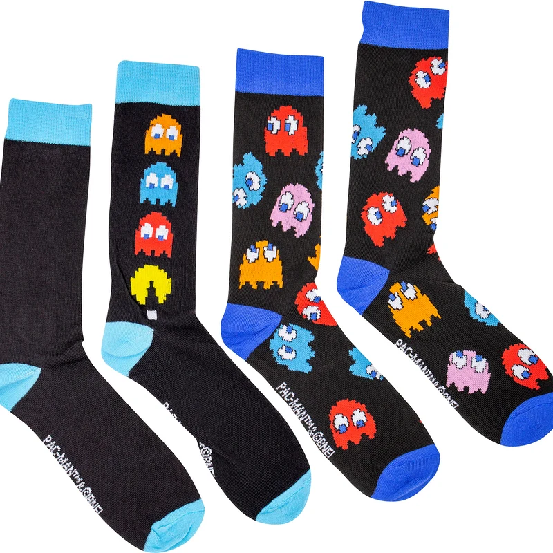 Pac-Man Arcade Chase and All-Over Ghosts 2-Pack Socks