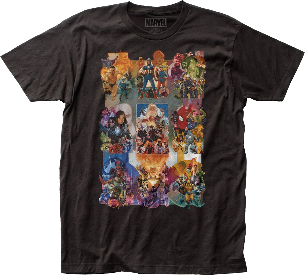 Painted Collages Marvel Comics T-Shirt