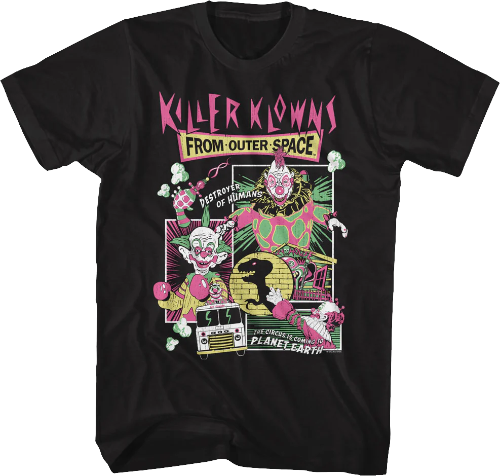 Panel Collage Killer Klowns From Outer Space T-Shirt
