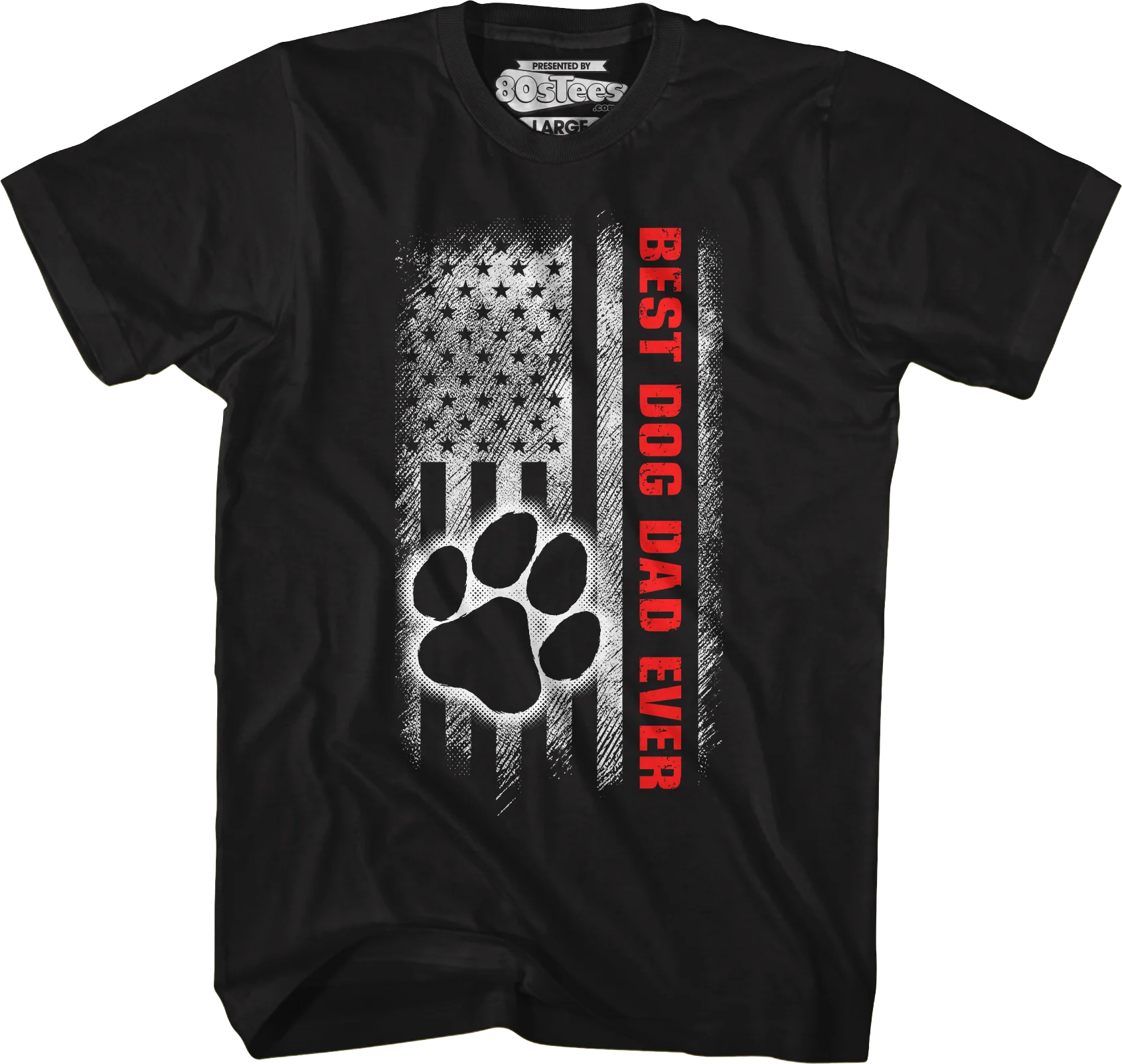 Paw & Flag Best Dog Dad Ever T-Shirt