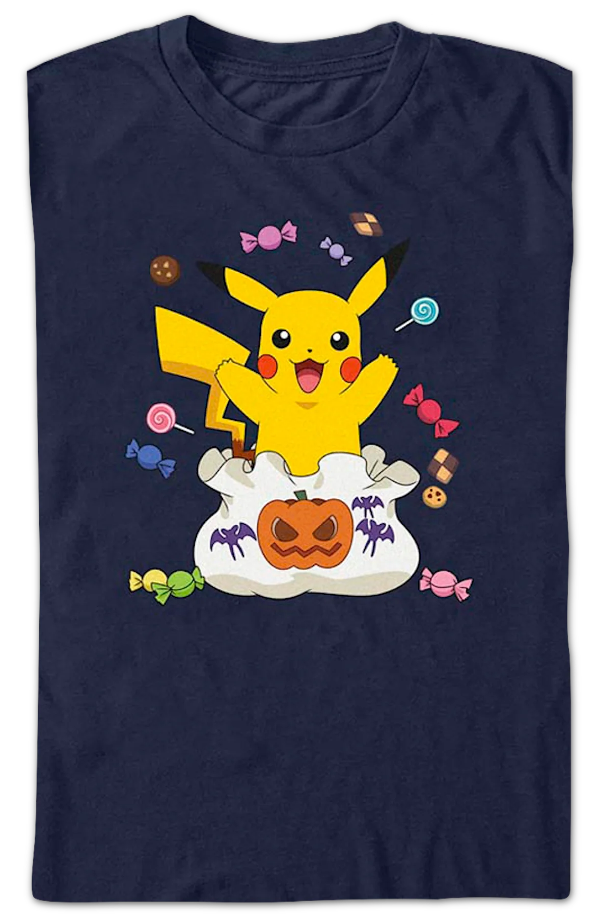 Pikachu Halloween Candy Pokemon T-Shirt - Image 2
