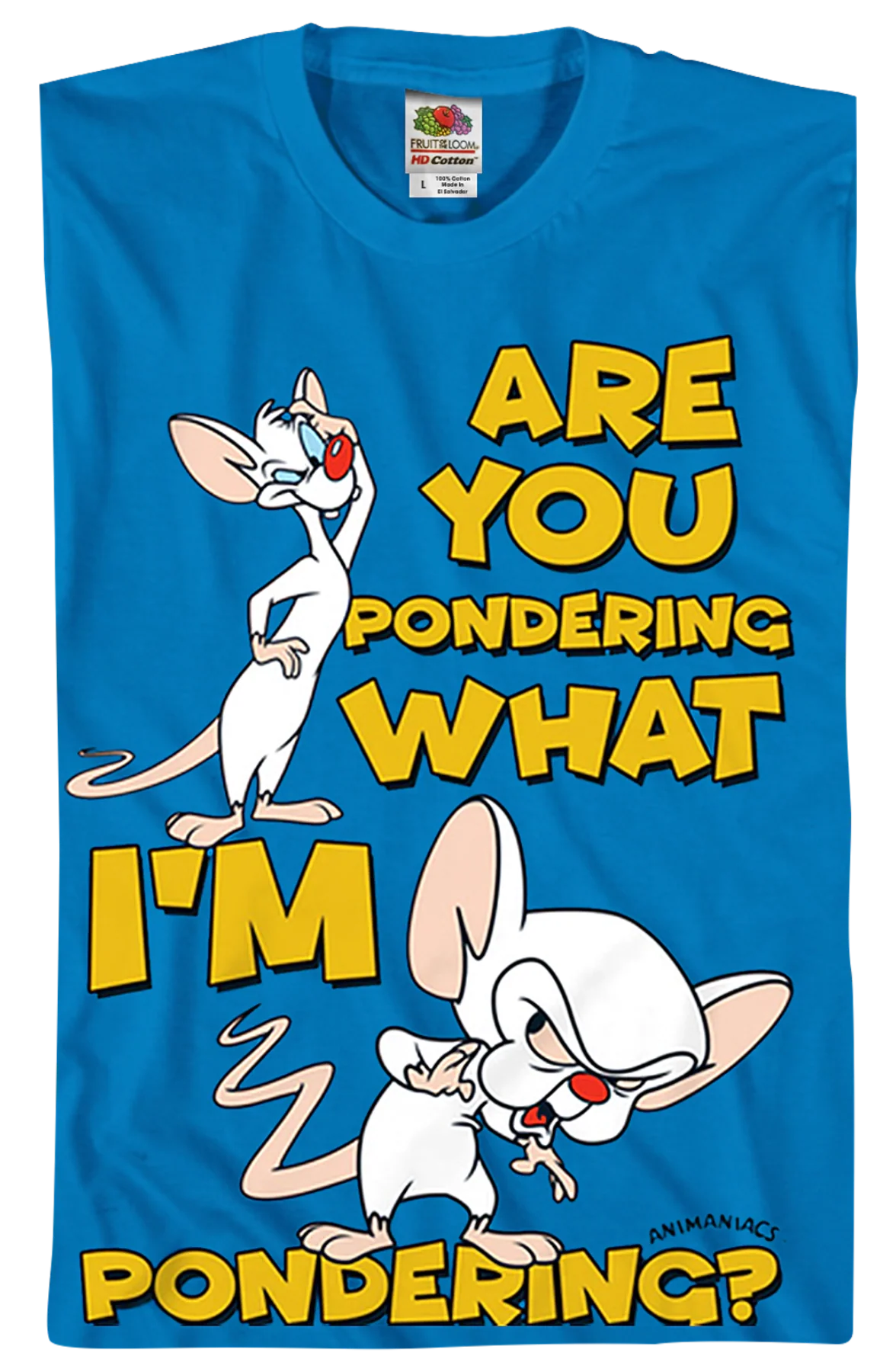 Pinky And The Brain Pondering Animaniacs T-Shirt - Image 2