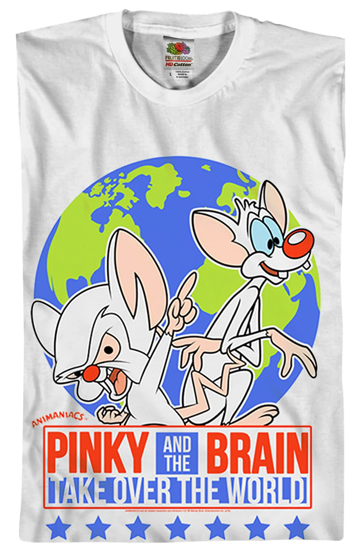 Pinky And The Brain Take Over The World Animaniacs T-Shirt - Image 2