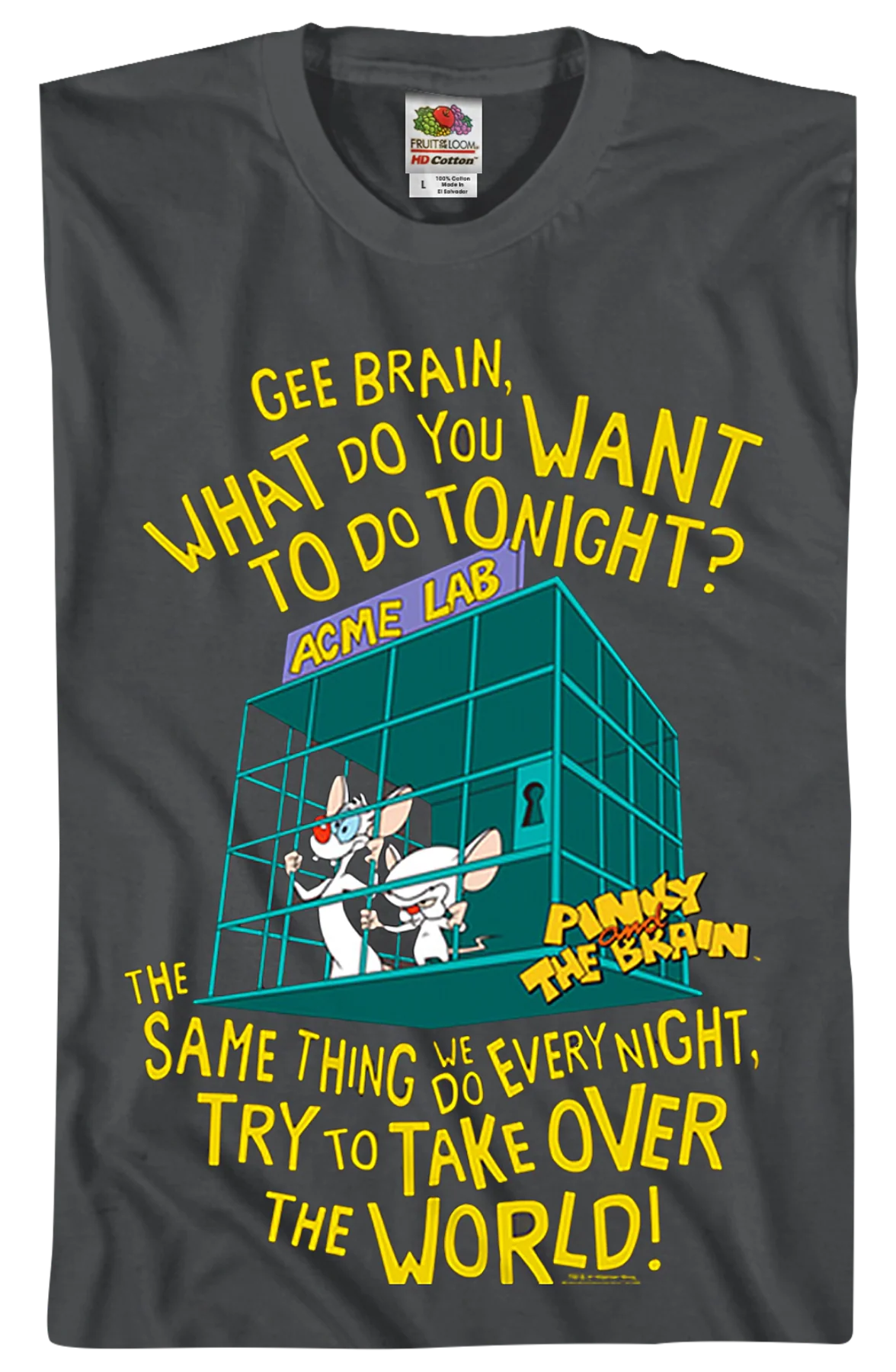 Pinky And The Brain Try To Take Over The World Animaniacs T-Shirt - Image 2